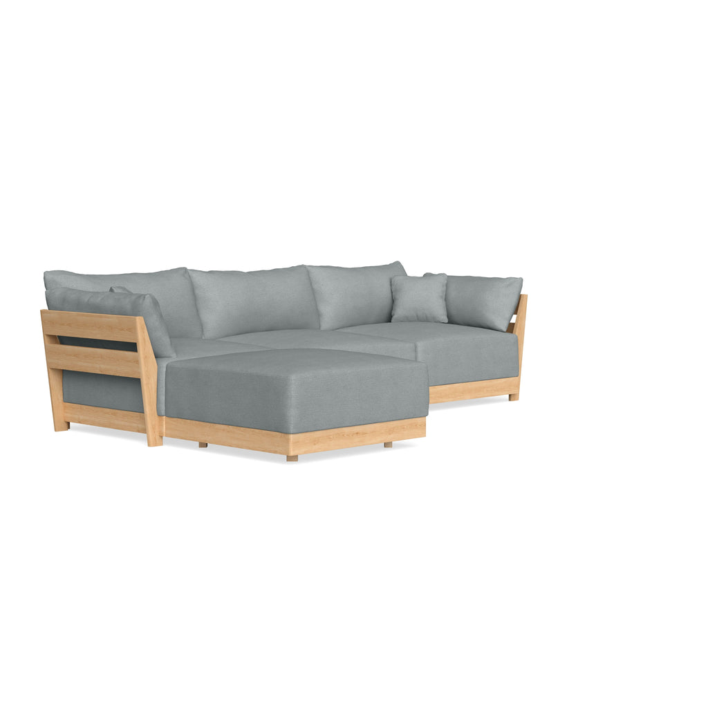 Modular Bondi Latte 3-Seater Sectional in Light Steel | Memory Foam Blend