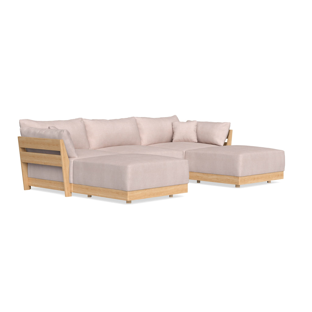 Modular Bondi Latte 3-Seater U-Sectional in Blush | Memory Foam Blend