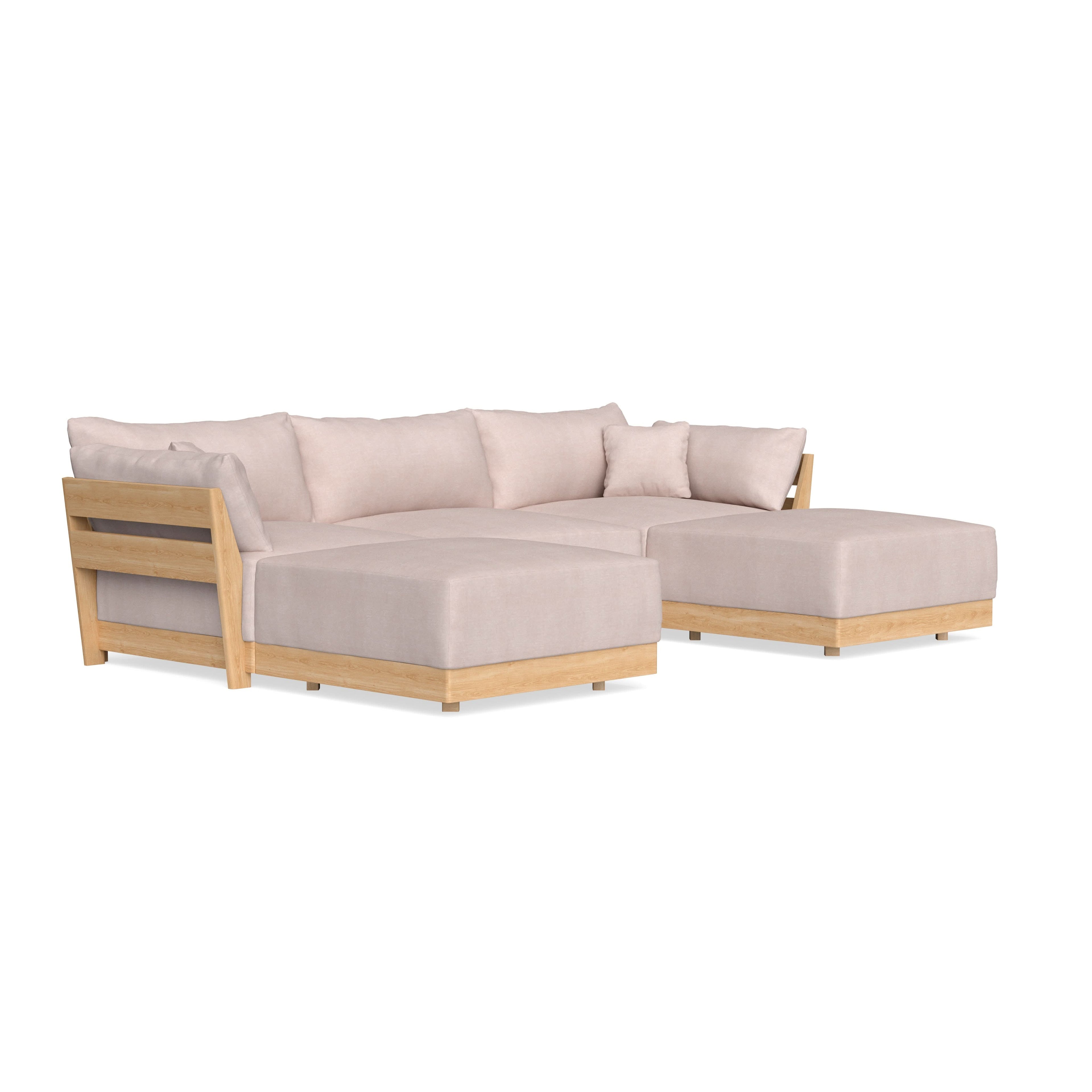 Modular Bondi Latte 3-Seater U-Sectional in Blush | Memory Foam Blend