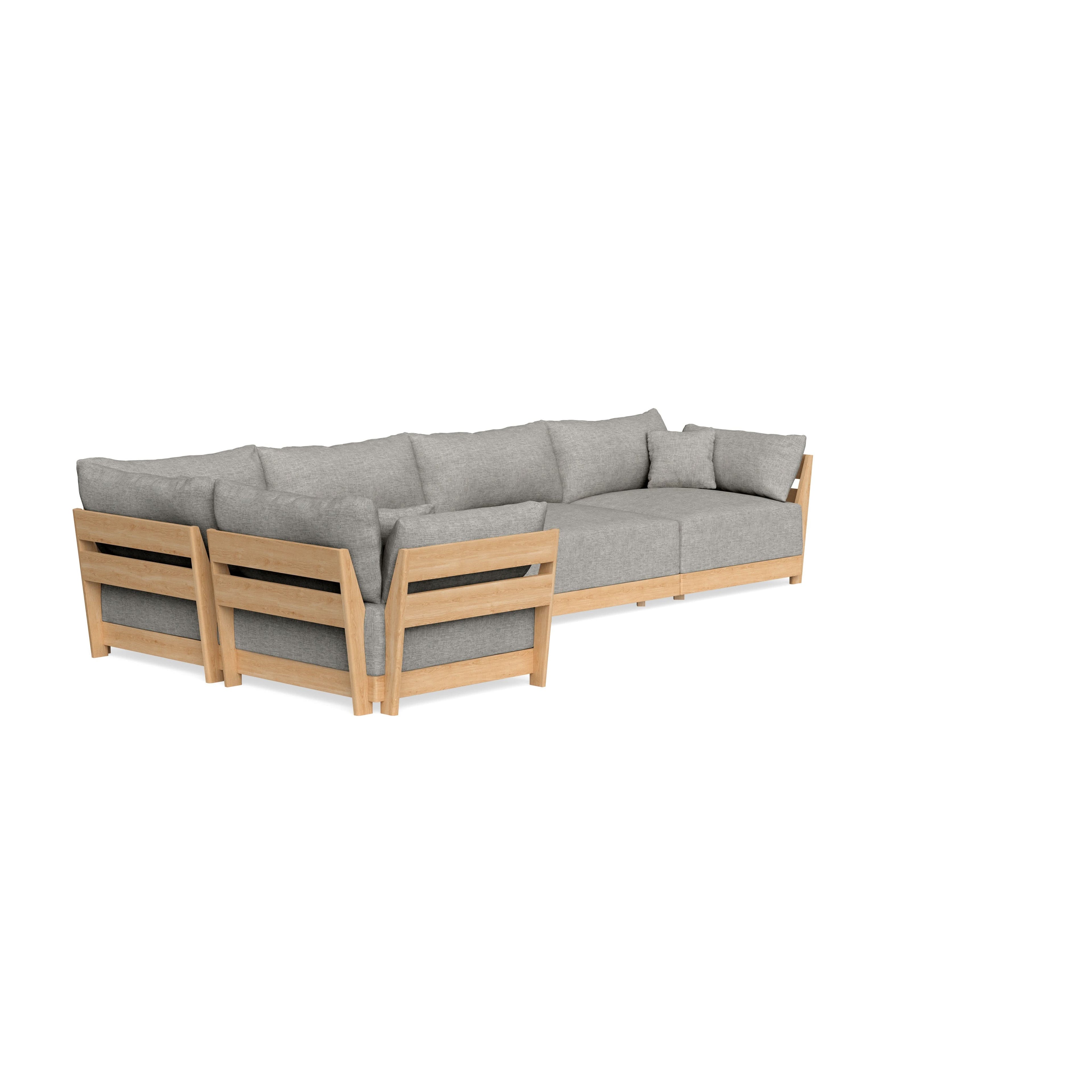 Modular Bondi Latte 5-Seater L-Sectional in Fog | Classic Blend