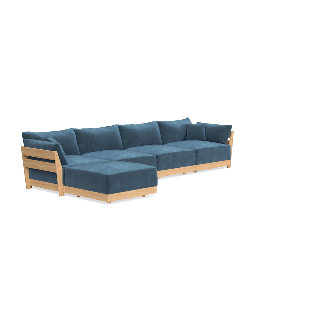 Slipcover Only - Modular Bondi 4-Seater Sectional in Oxford Blue