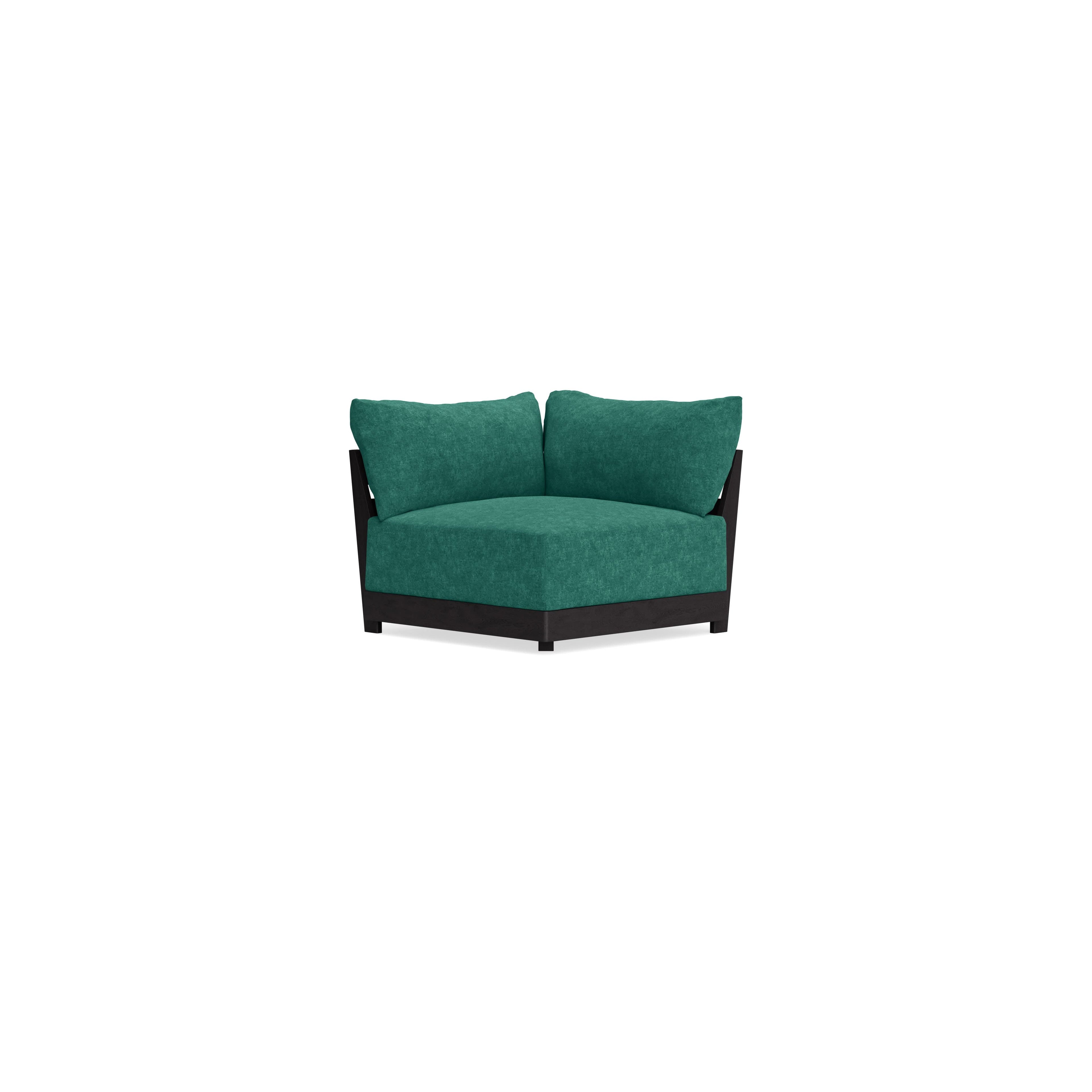 Modular Bondi Black Corner Chair in Jade Green | Classic Blend