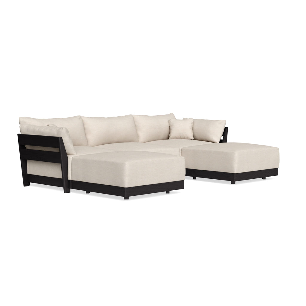 Modular Bondi Black 3-Seater U-Sectional in Seashell | Classic Blend