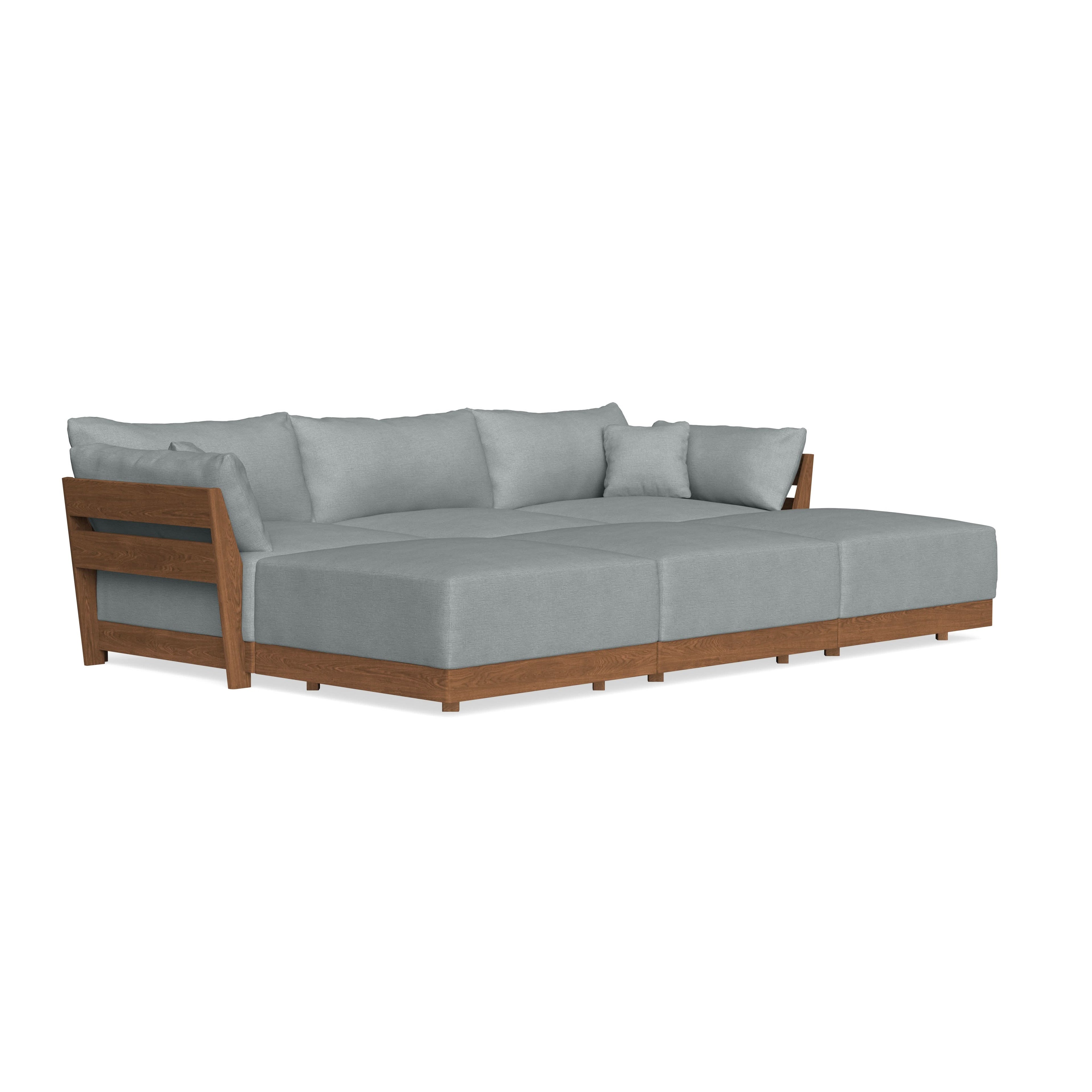 Modular Bondi Espresso 3-Seater Daybed Sofa Sectional in Light Steel | Classic Blend