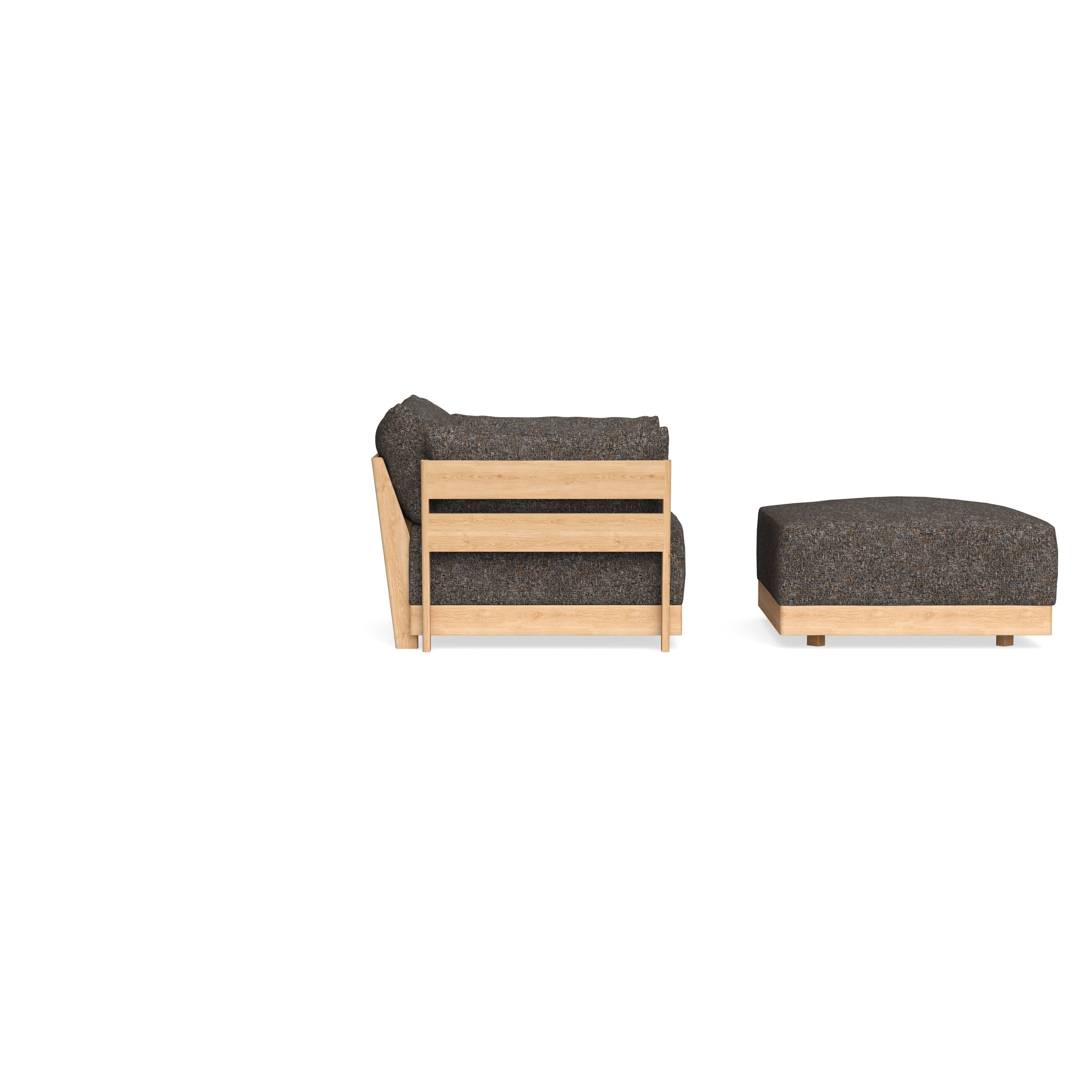 Modular Bondi Latte Armchair + Ottoman in Eclipse | Classic Blend
