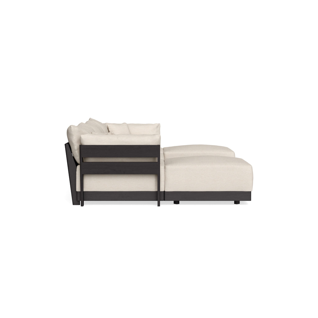 Modular Bondi Black 3-Seater U-Sectional in Seashell | Memory Foam Blend