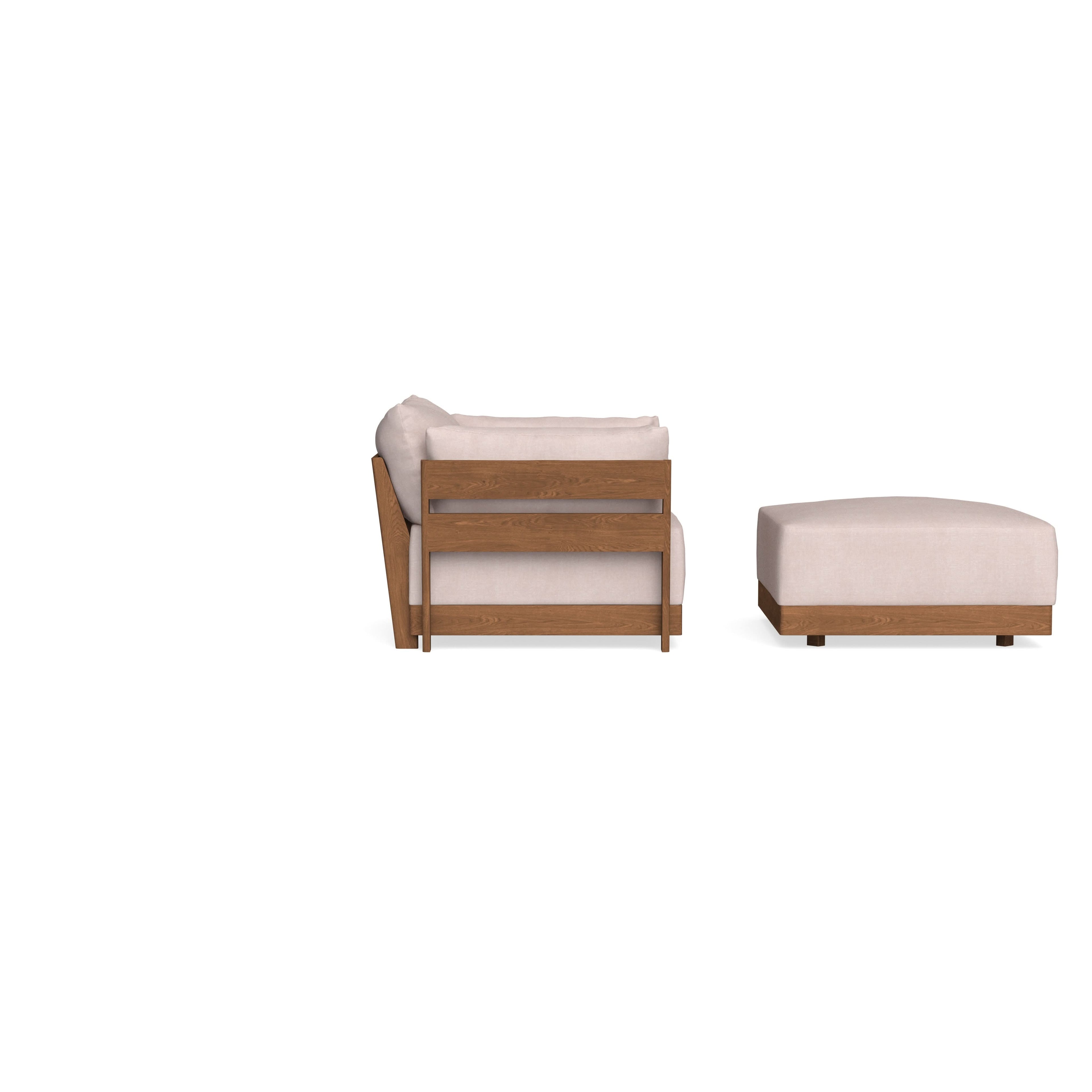 Modular Bondi Espresso Armchair + Ottoman in Blush | Classic Blend