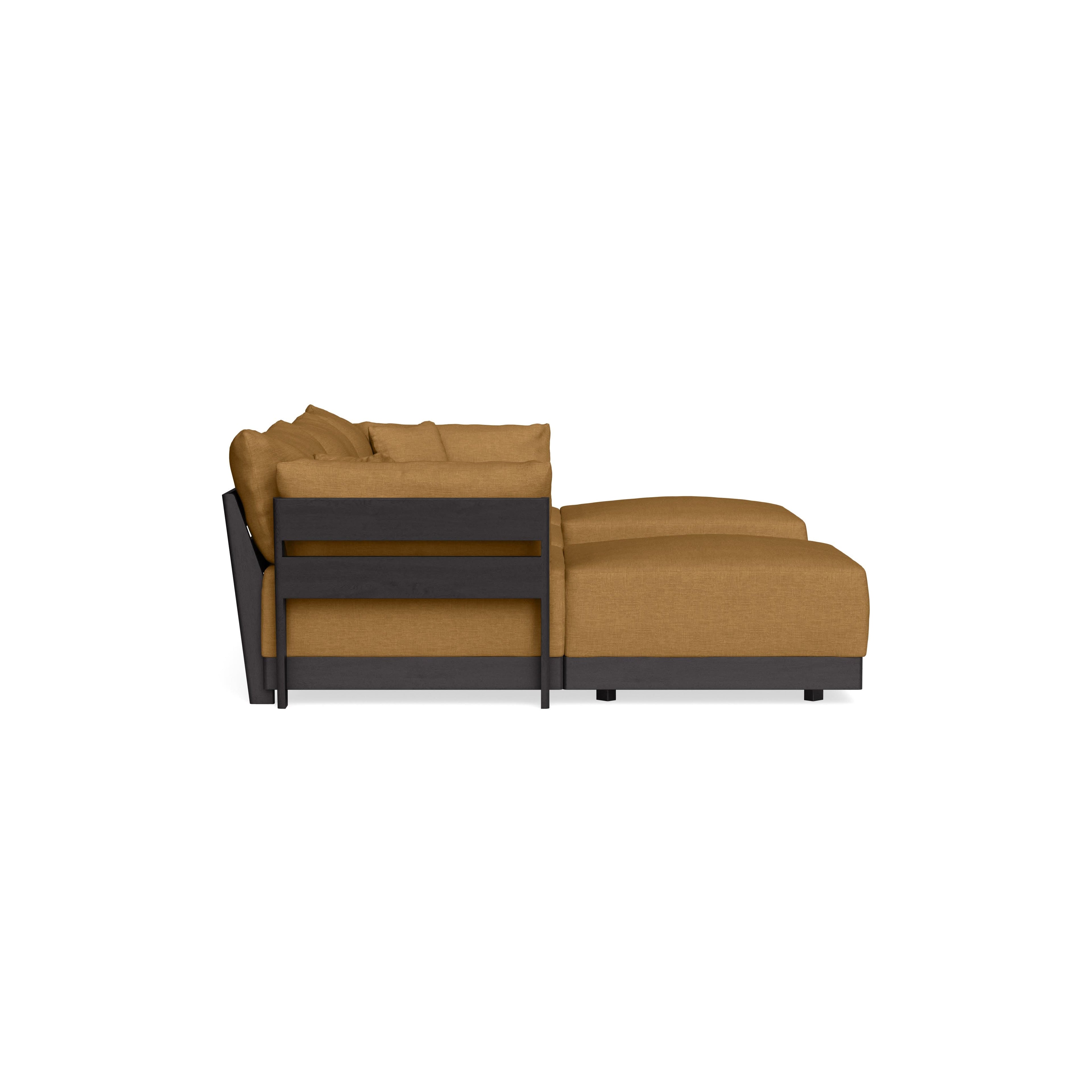 Modular Bondi Black 3-Seater U-Sectional in Dijon | Memory Foam Blend