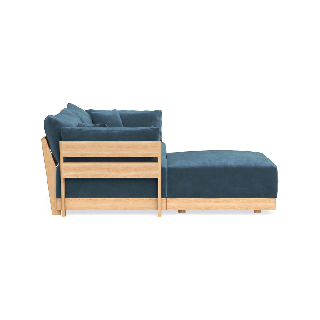 Modular Bondi Latte 2-Seater Sectional in Oxford Blue | Classic Blend