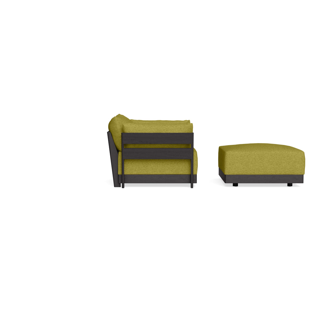 Modular Bondi Black Armchair + Ottoman in Avocado | Memory Foam Blend