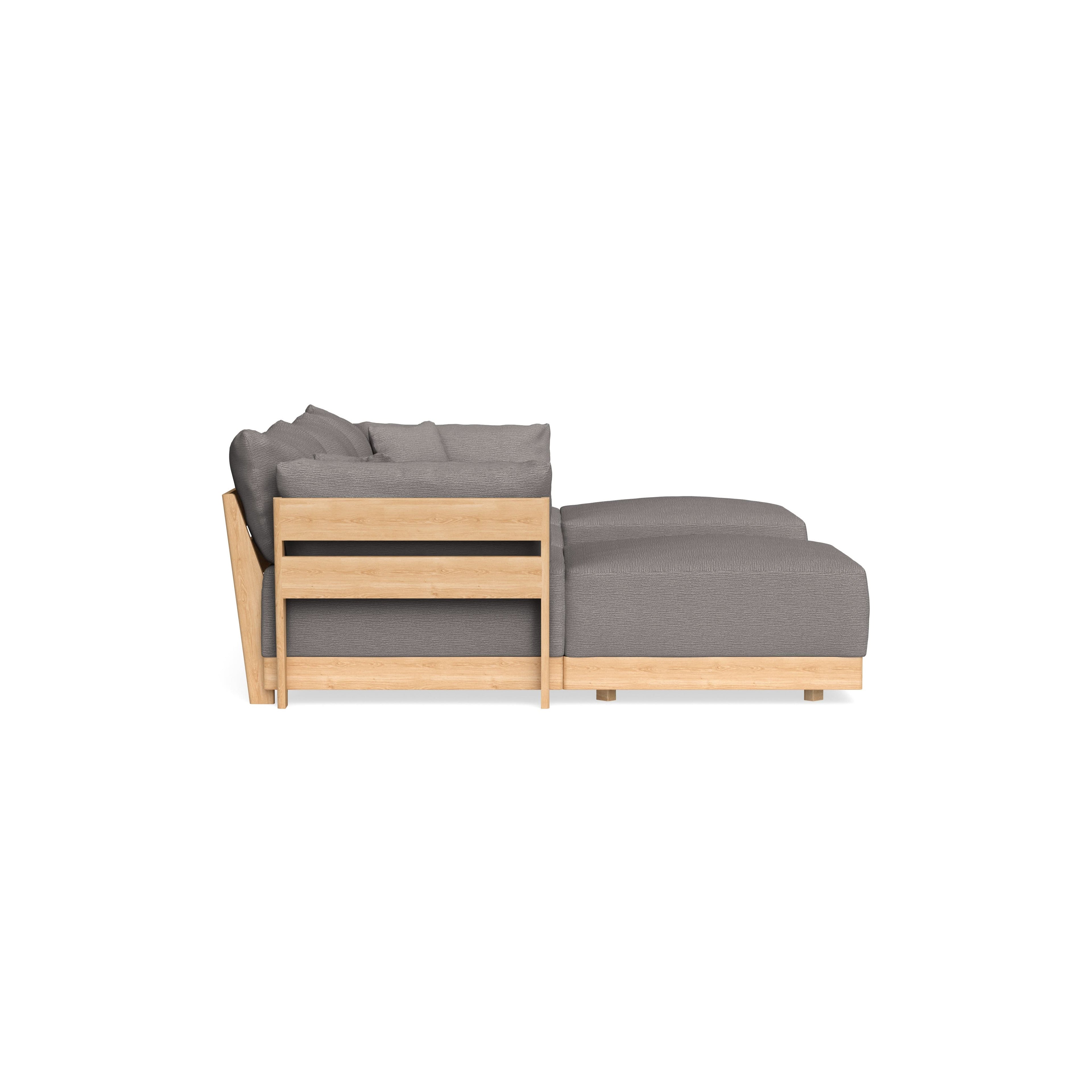 Modular Bondi Latte 3-Seater U-Sectional in Cement | Memory Foam Blend