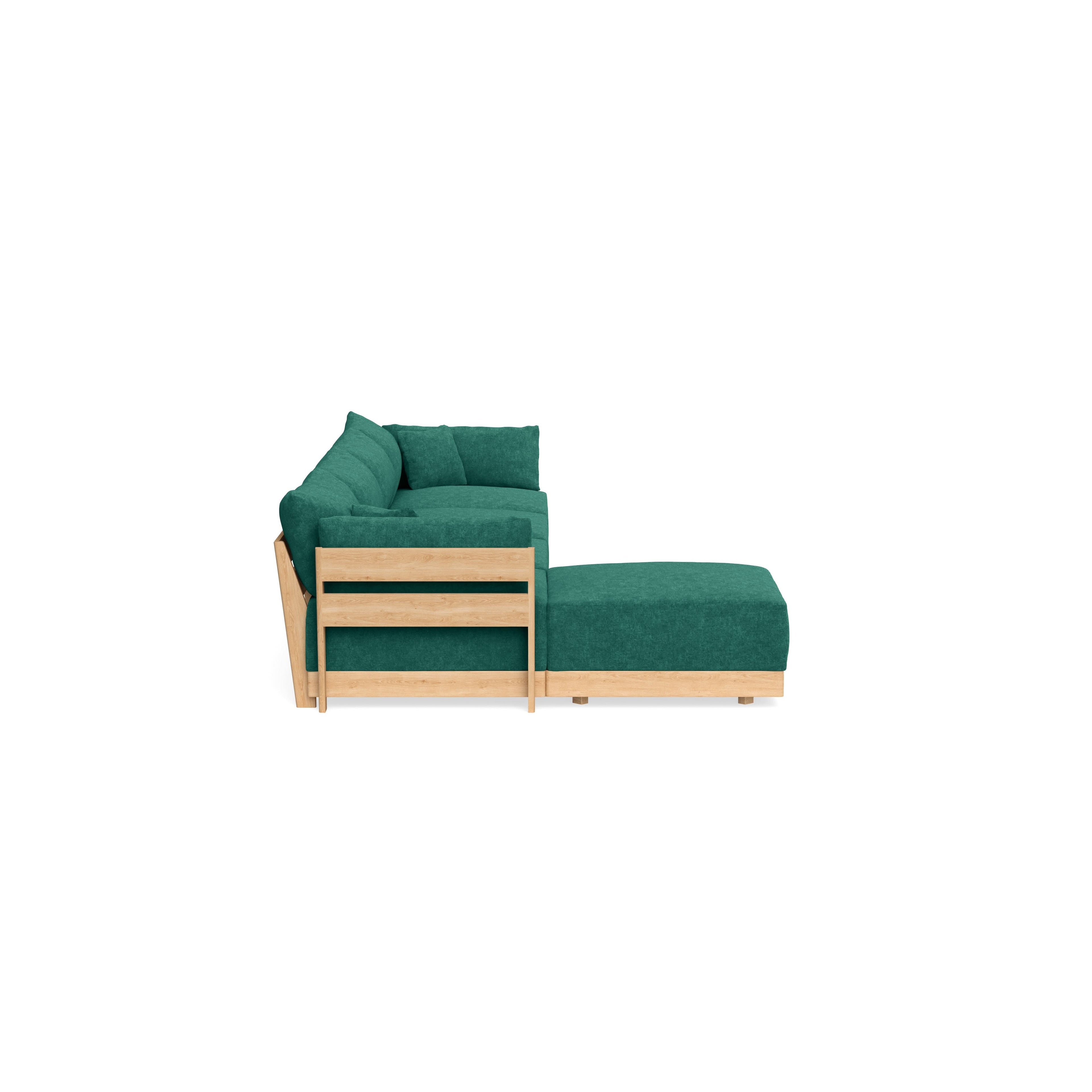 Modular Bondi Latte 4-Seater Sectional in Jade Green | Classic Blend