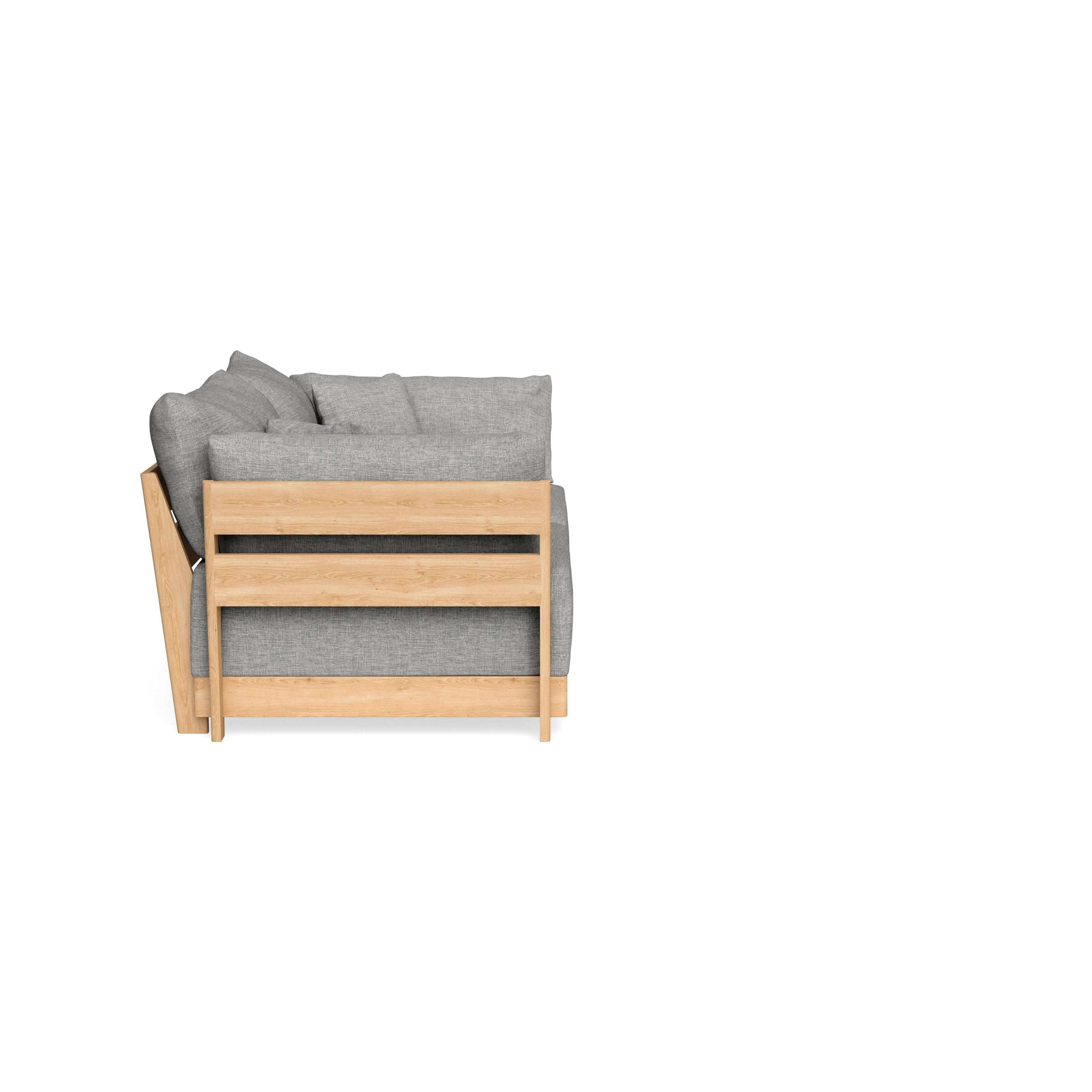Modular Bondi Latte 2-Seater Sofa in Fog | Memory Foam Blend