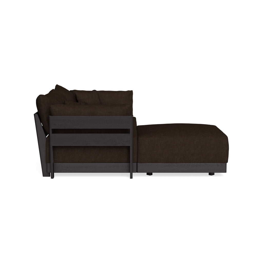Modular Bondi Black 2-Seater Sectional in Espresso | Classic Blend