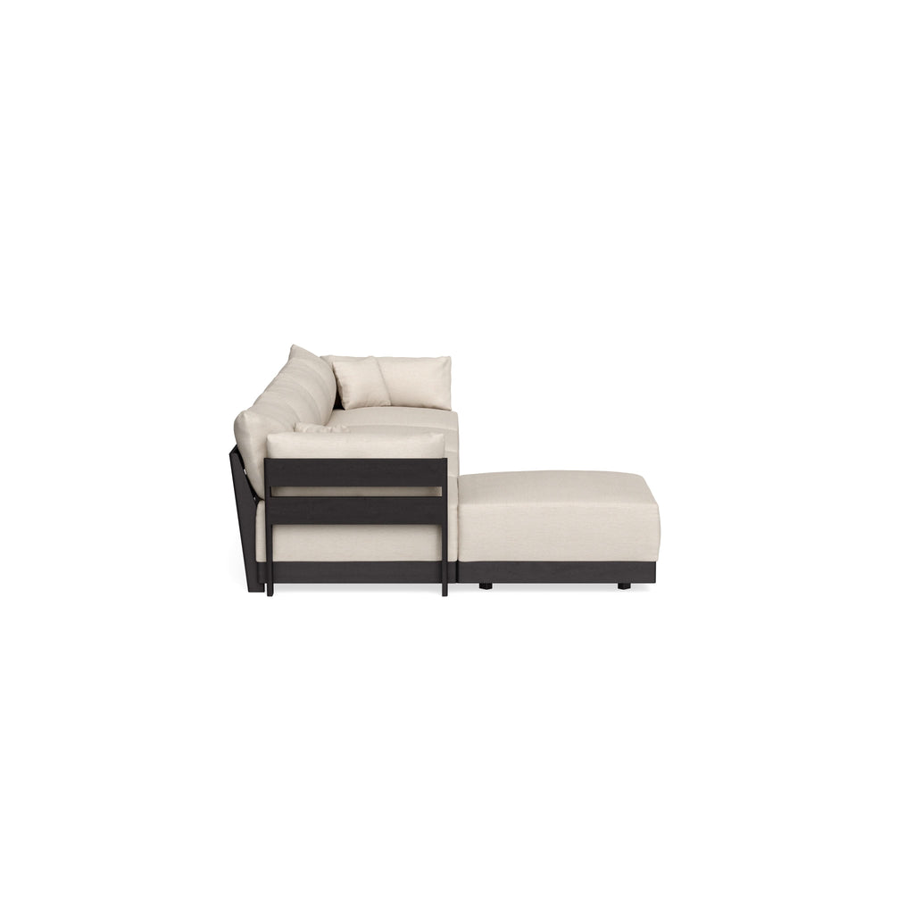 Modular Bondi Black 4-Seater Sectional in Seashell | Memory Foam Blend