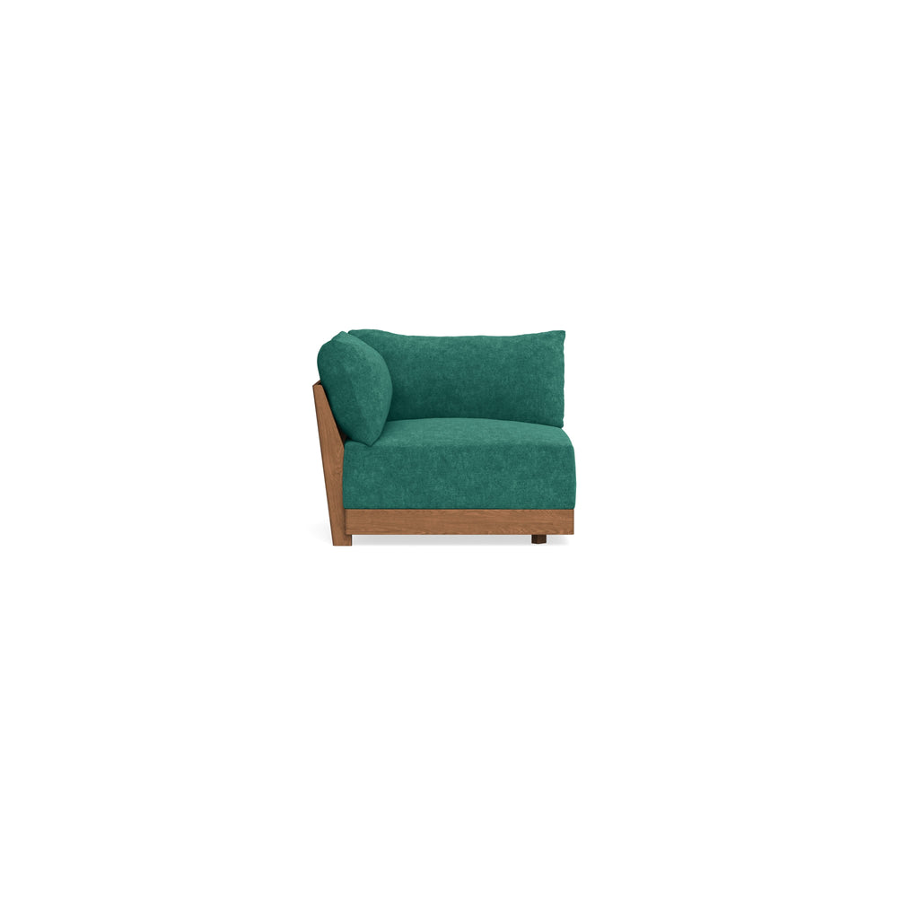 Modular Bondi Espresso Corner Chair in Jade Green | Classic Blend