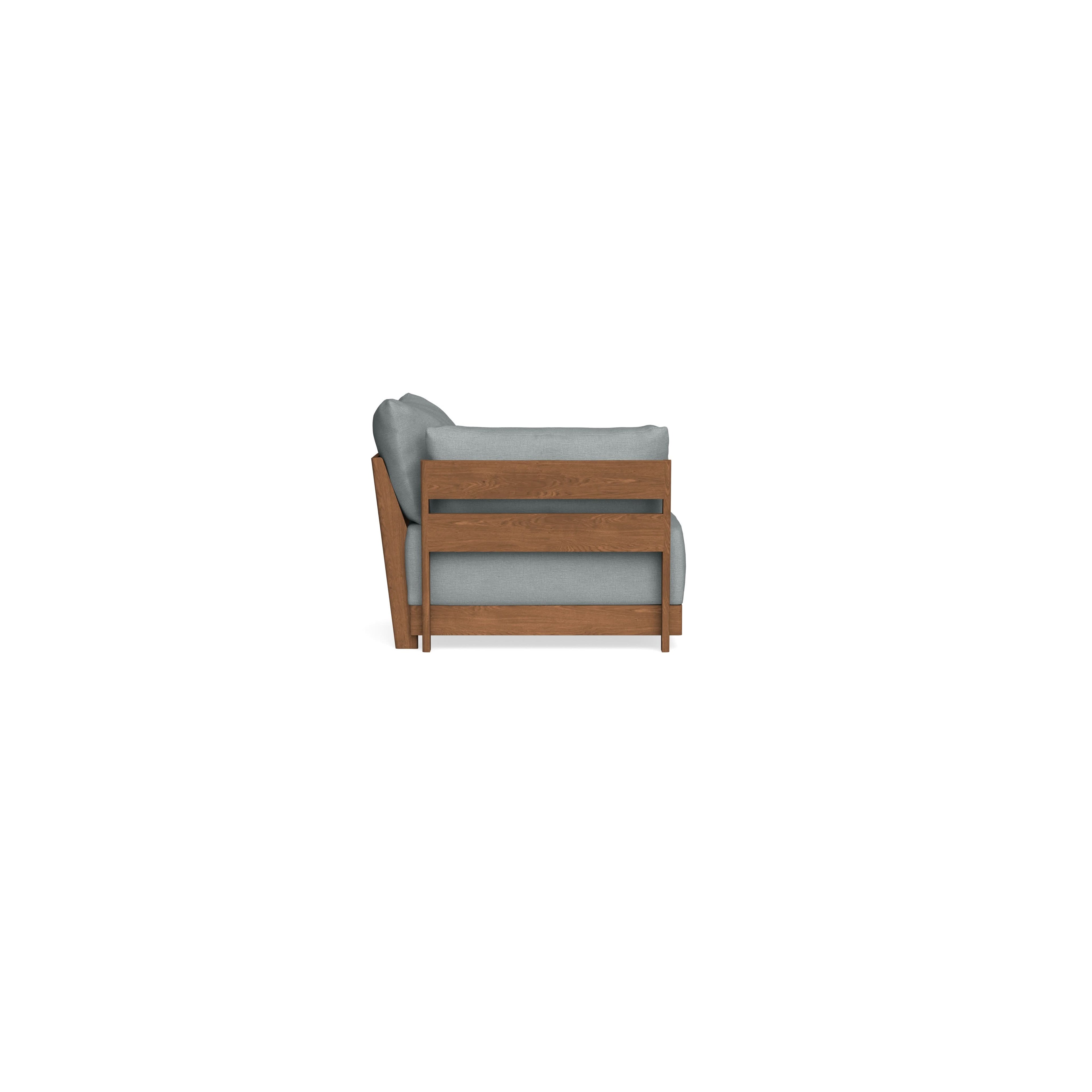 Modular Bondi Espresso End Chair in Light Steel | Classic Blend