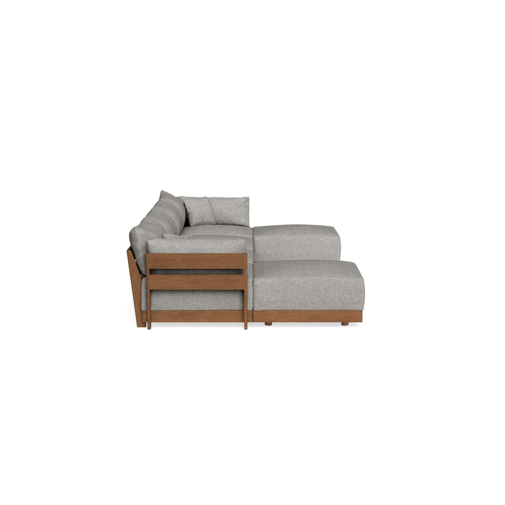 Modular Bondi Espresso 4-Seater U-Sectional in Fog | Memory Foam Blend