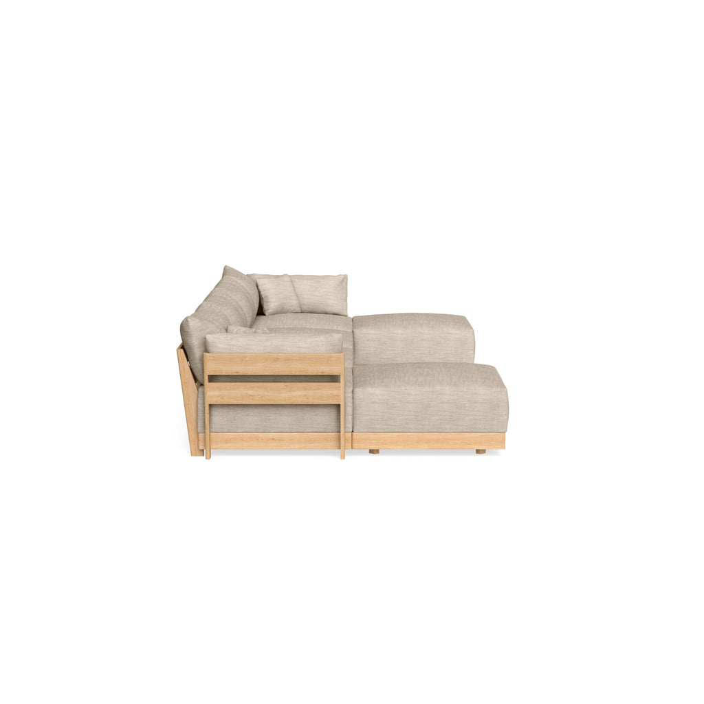 Modular Bondi Latte 4-Seater U-Sectional in Wheat | Classic Blend