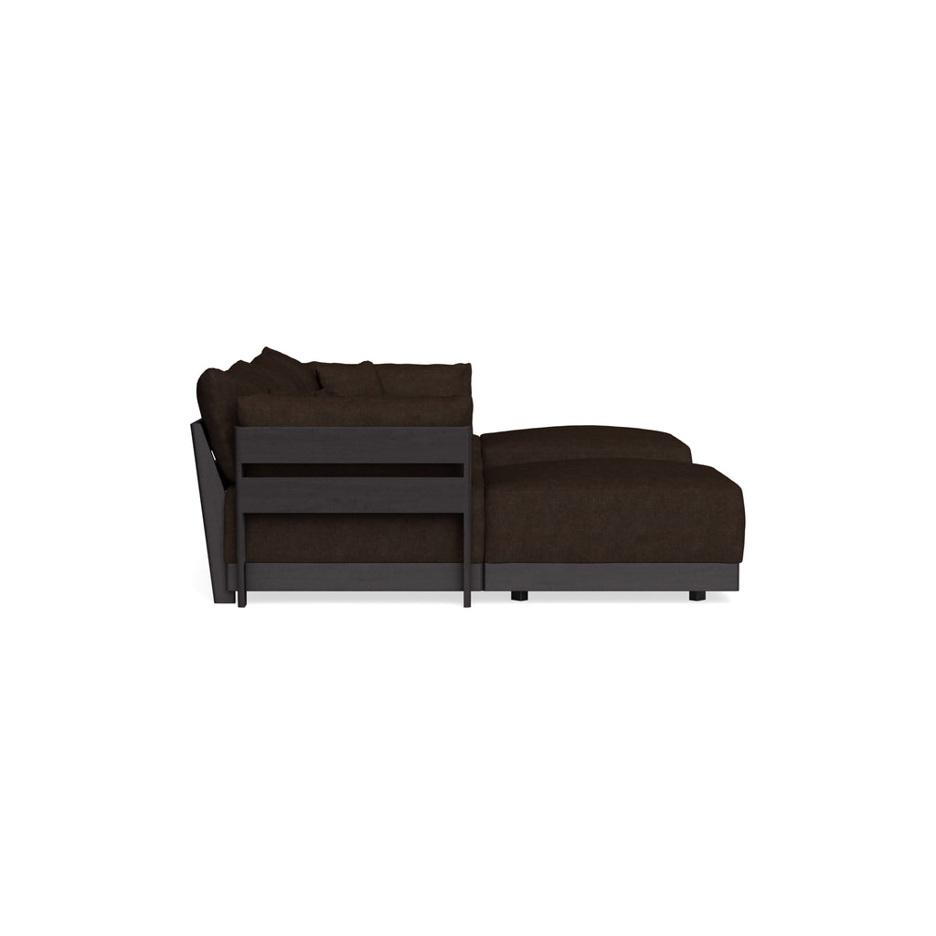 Modular Bondi Black 3-Seater U-Sectional in Espresso | Memory Foam Blend