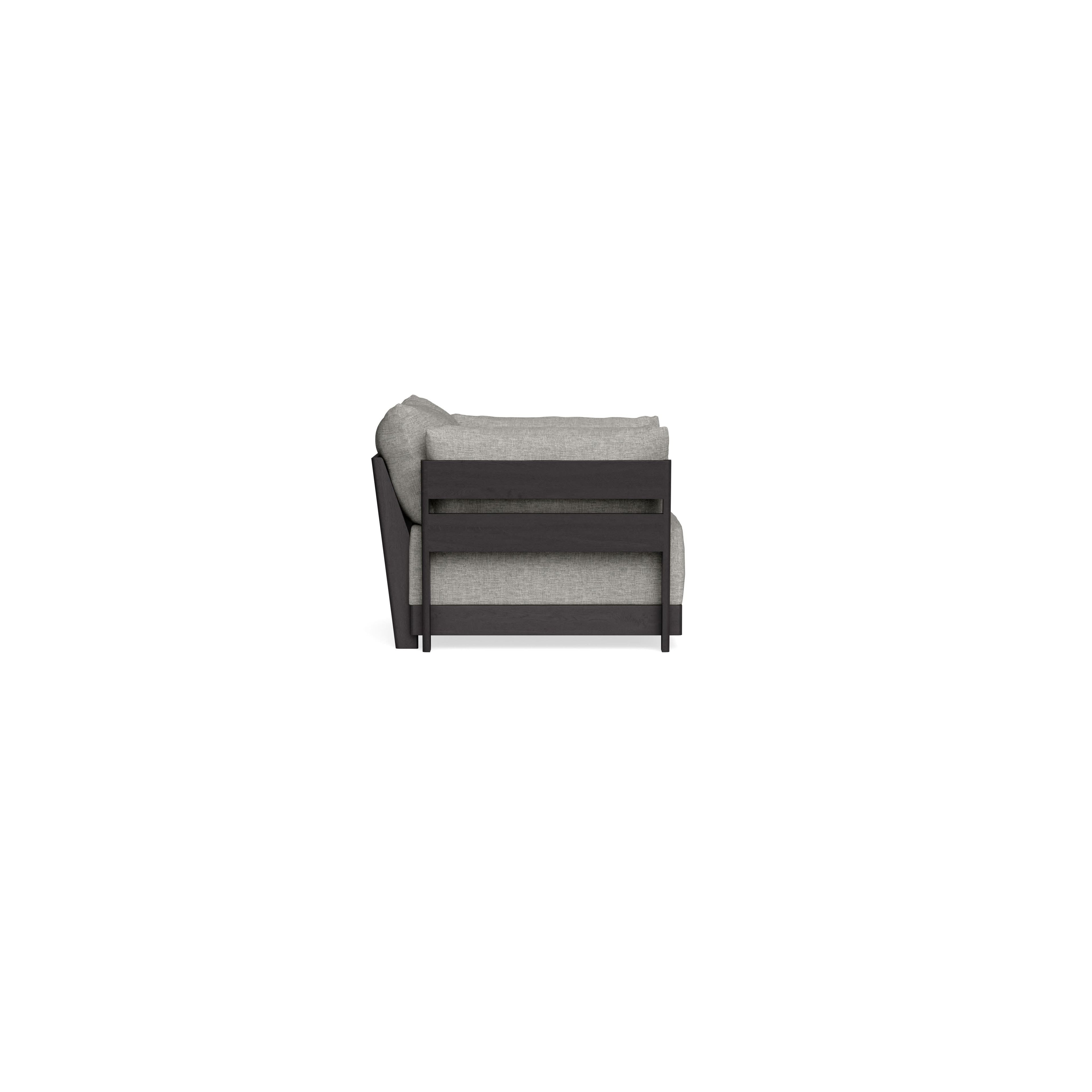 Modular Bondi Black Armchair in Fog | Memory Foam Blend