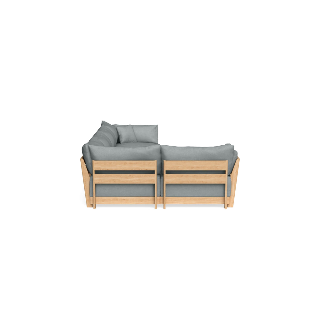 Modular Bondi Latte 5-Seater L-Sectional in Light Steel | Memory Foam Blend