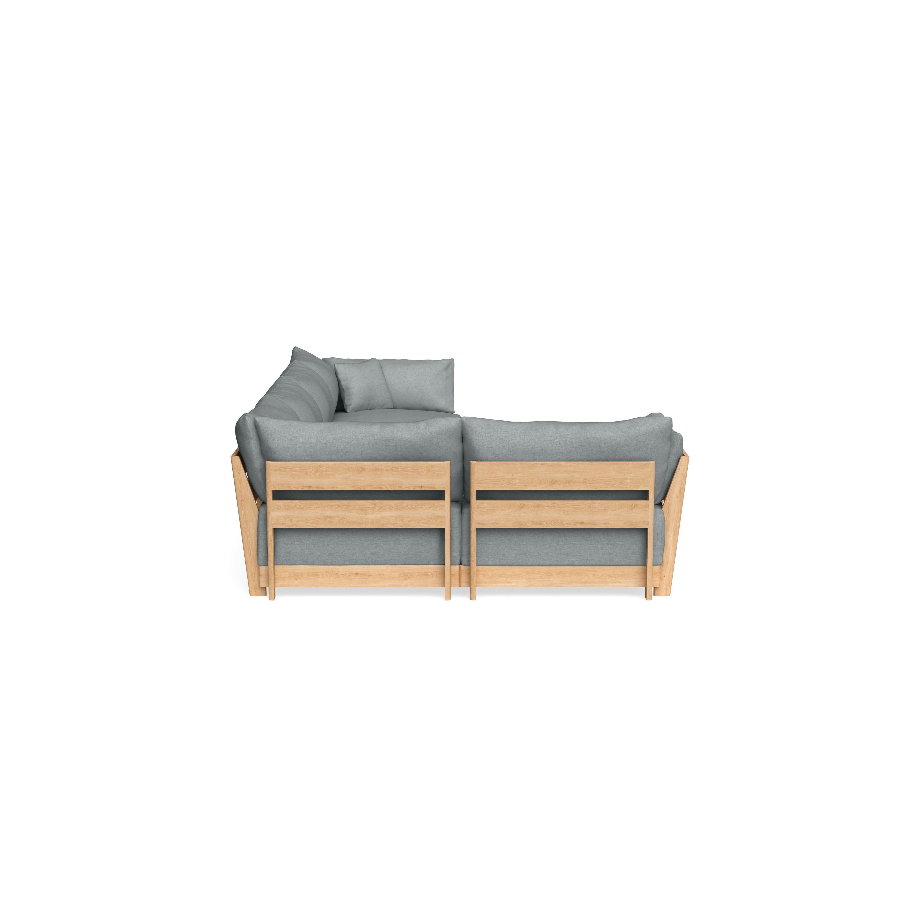 Modular Bondi Latte 5-Seater L-Sectional in Light Steel | Memory Foam Blend