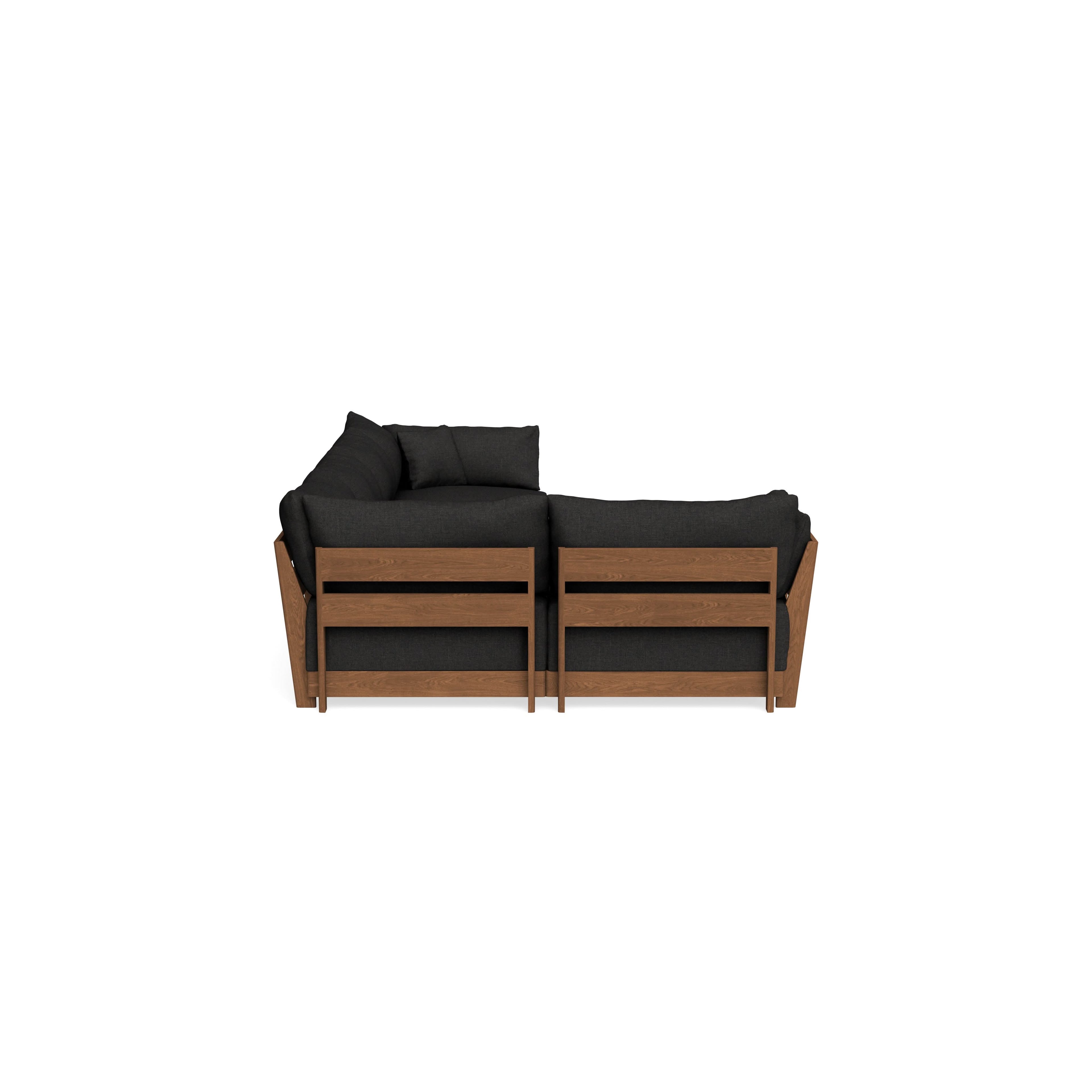 Modular Bondi Espresso 5-Seater L-Sectional in Peppercorn | Memory Foam Blend