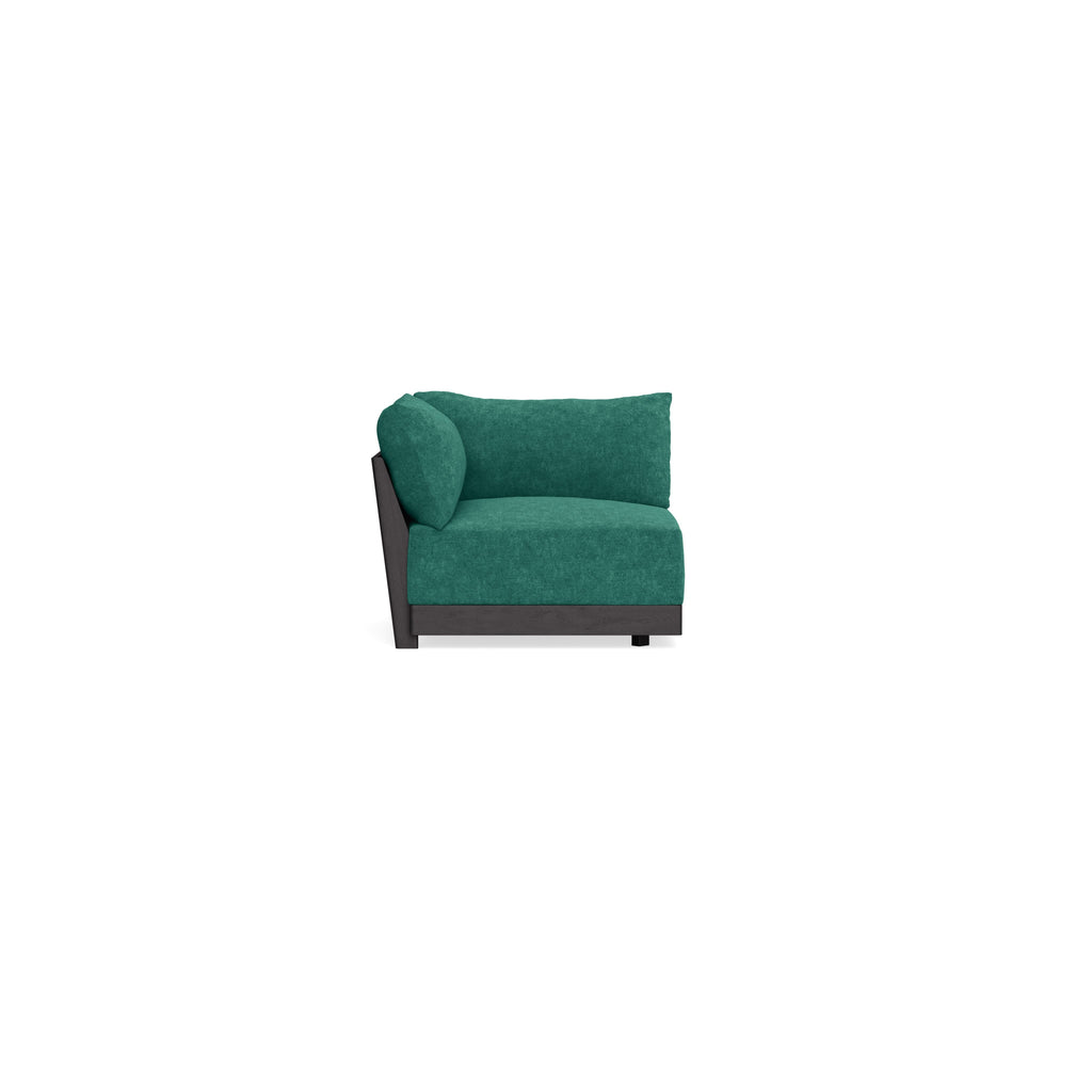 Modular Bondi Black Corner Chair in Jade Green | Classic Blend