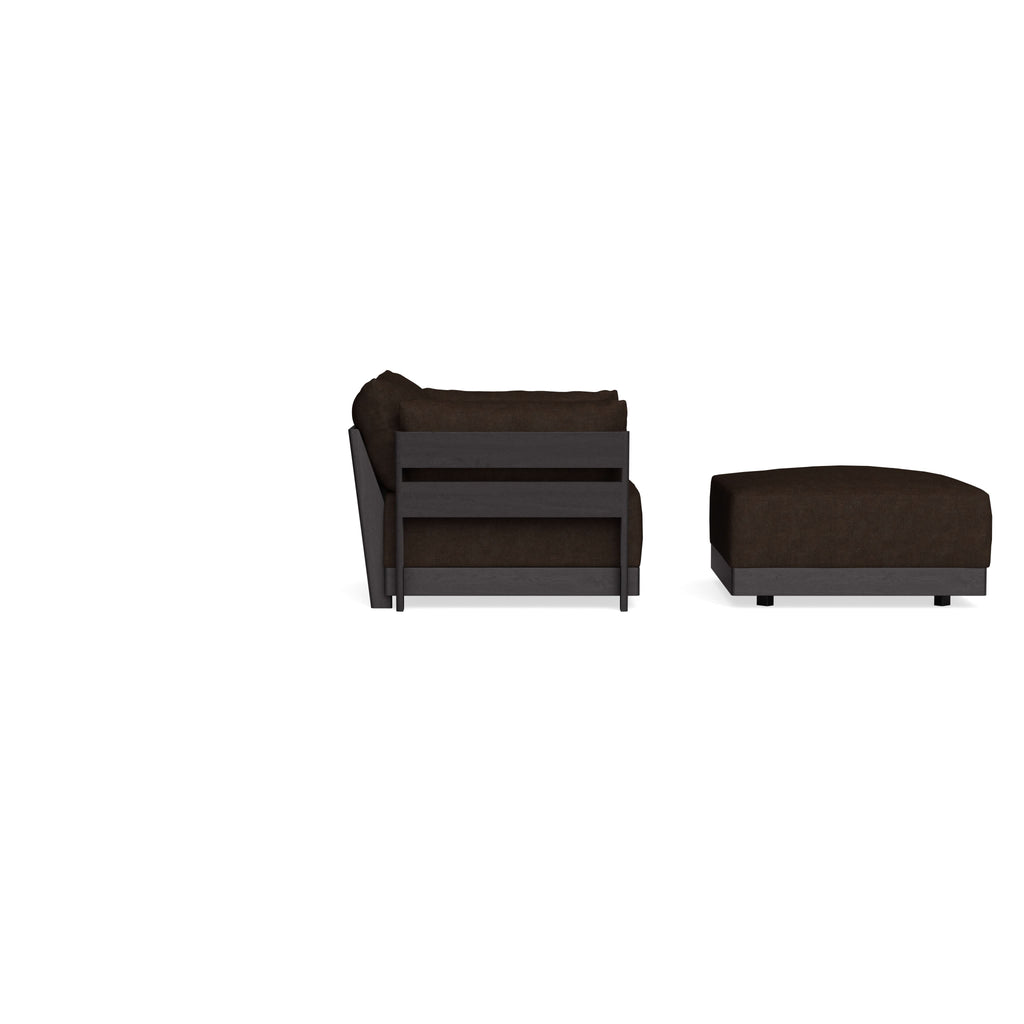 Modular Bondi Black Armchair + Ottoman in Espresso | Classic Blend