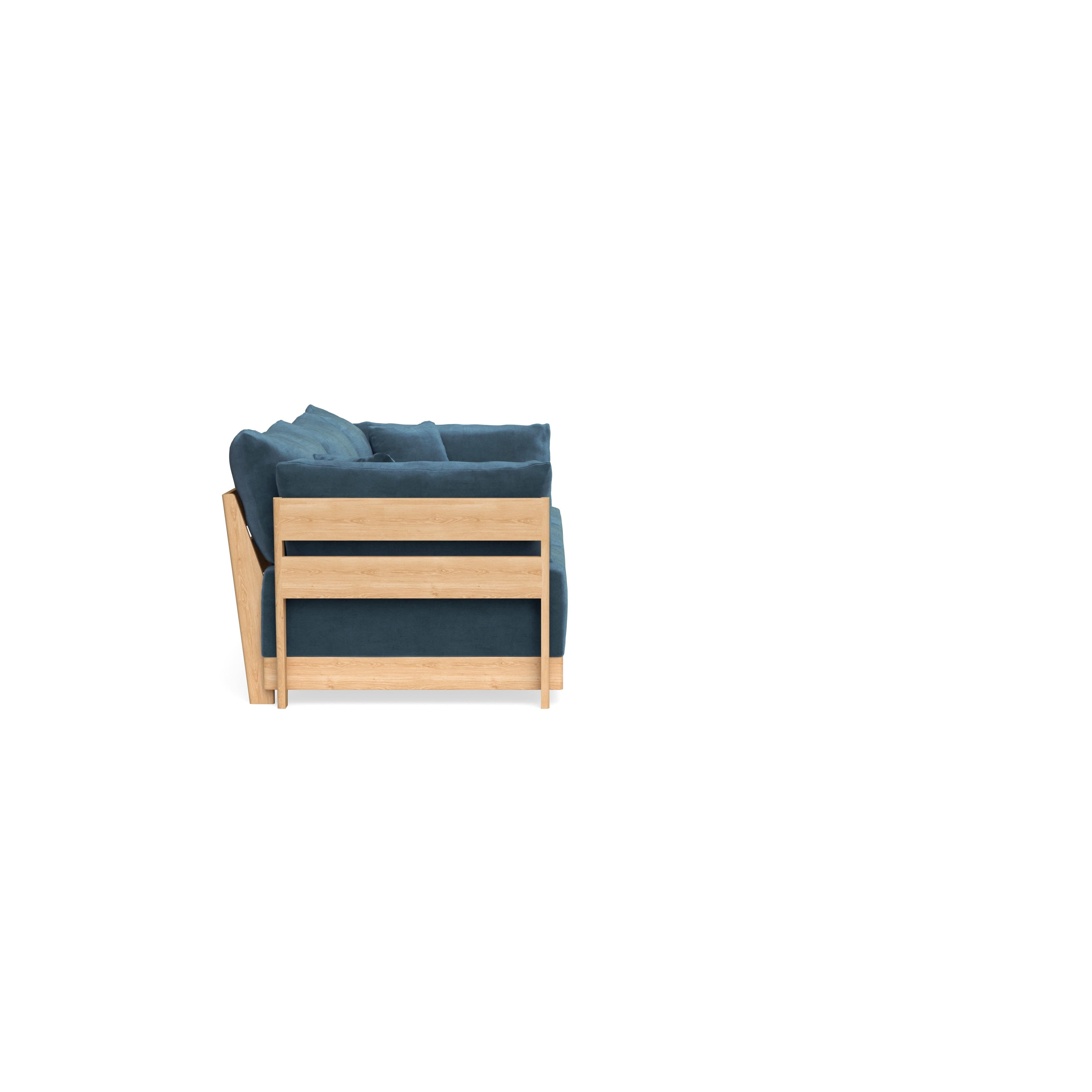Modular Bondi Latte 3-Seater Sofa in Oxford Blue | Memory Foam Blend
