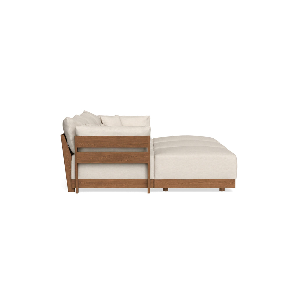 Modular Bondi Espresso 3-Seater Daybed Sofa Sectional in Seashell | Memory Foam Blend