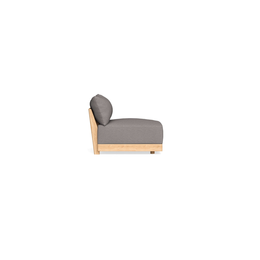 Modular Bondi Latte Armless Chair in Cement | Memory Foam Blend