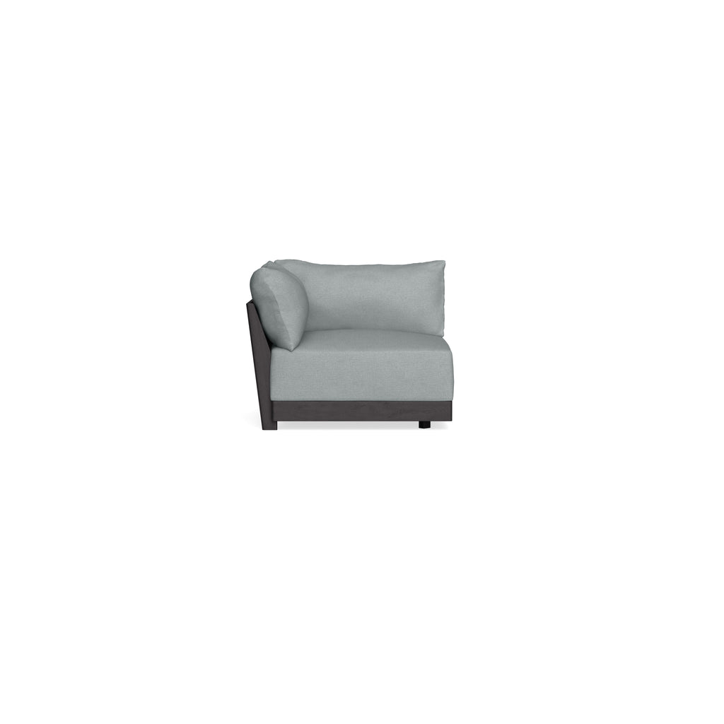 Modular Bondi Black Corner Chair in Light Steel | Memory Foam Blend