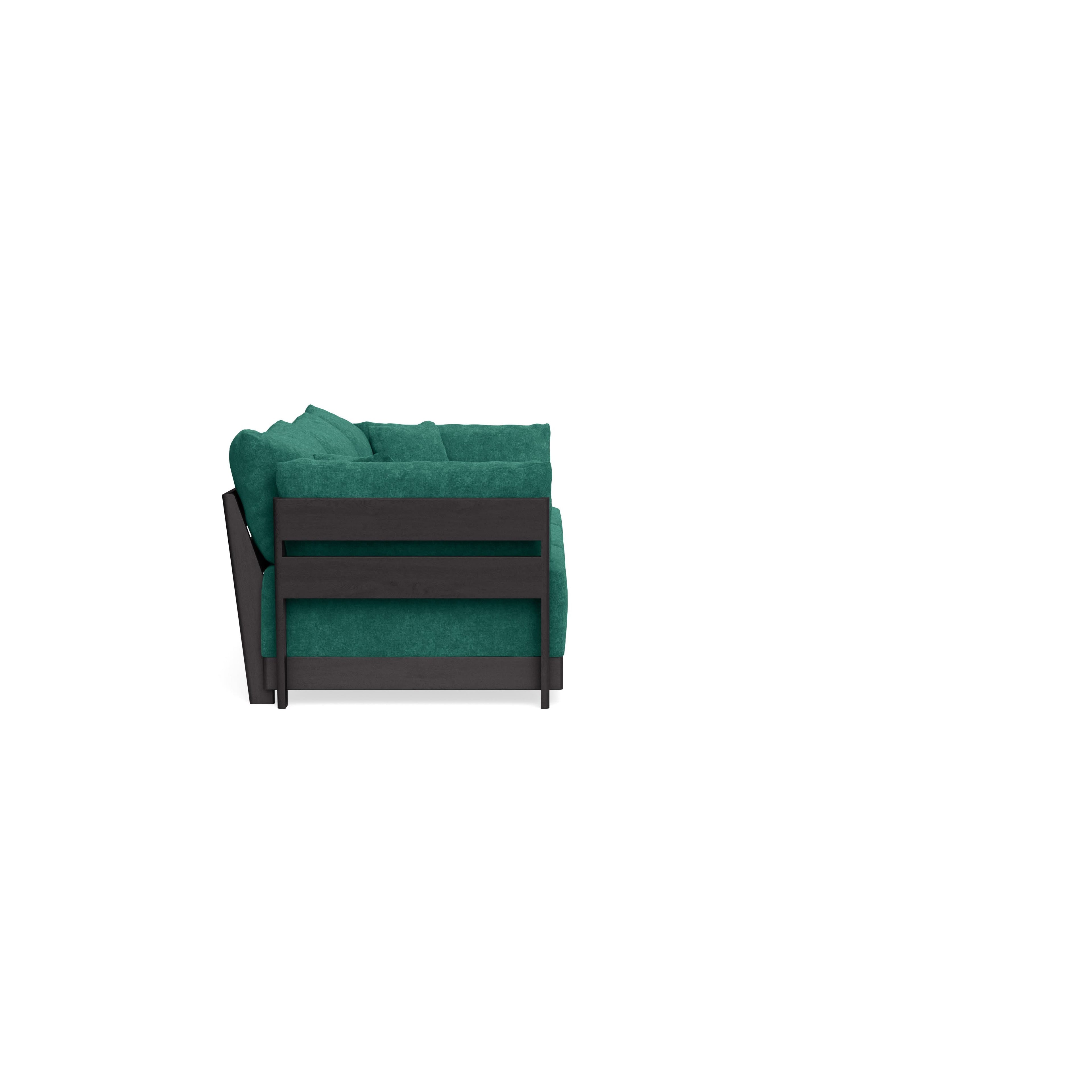 Modular Bondi Black 3-Seater Sofa in Jade Green | Memory Foam Blend