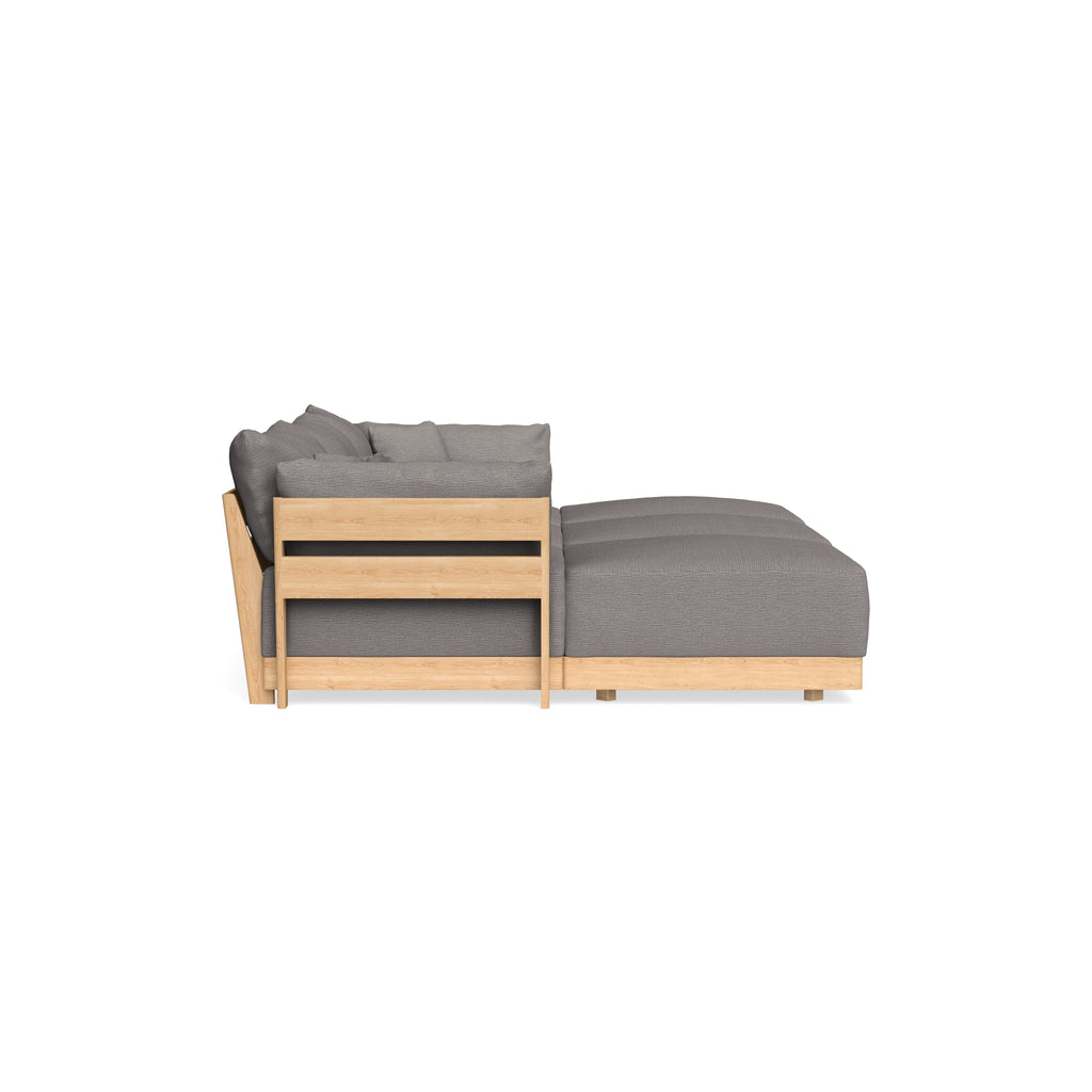Modular Bondi Latte 3-Seater Daybed Sofa Sectional in Cement | Memory Foam Blend