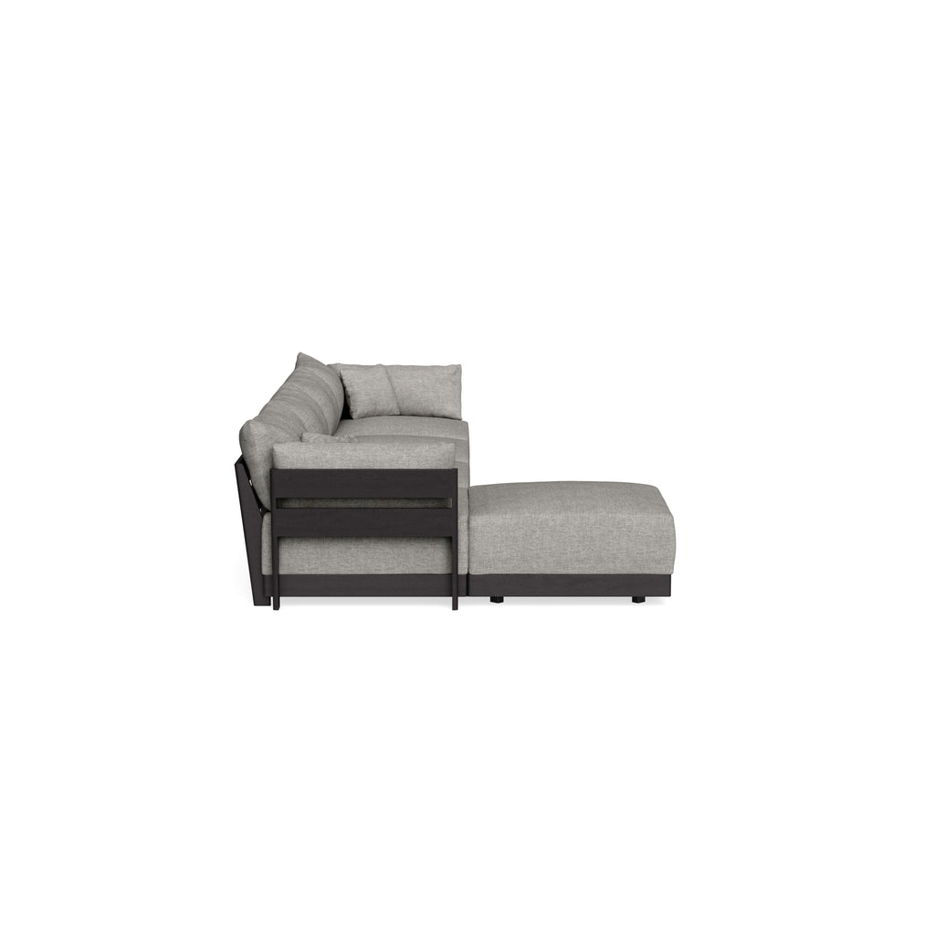 Modular Bondi Black 4-Seater Sectional in Fog | Memory Foam Blend