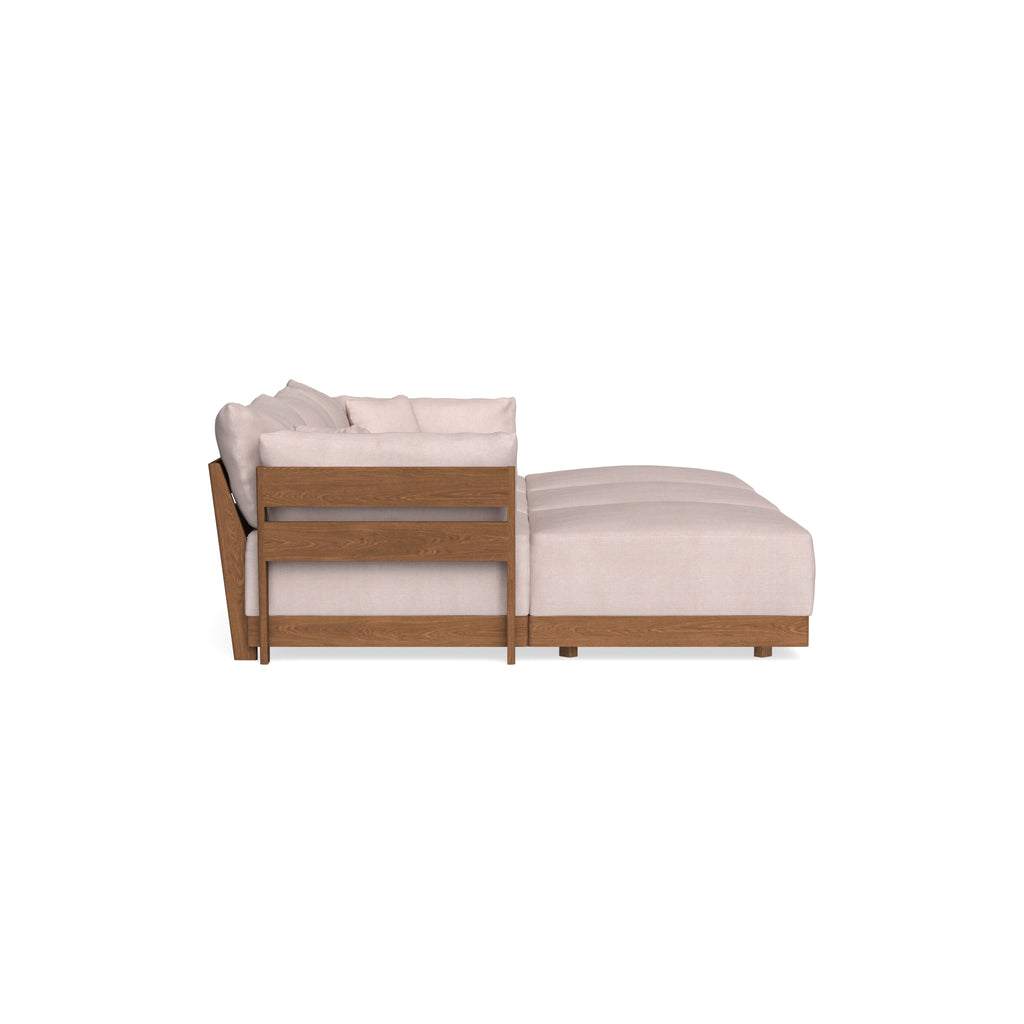 Modular Bondi Espresso 3-Seater Daybed Sofa Sectional in Blush | Memory Foam Blend