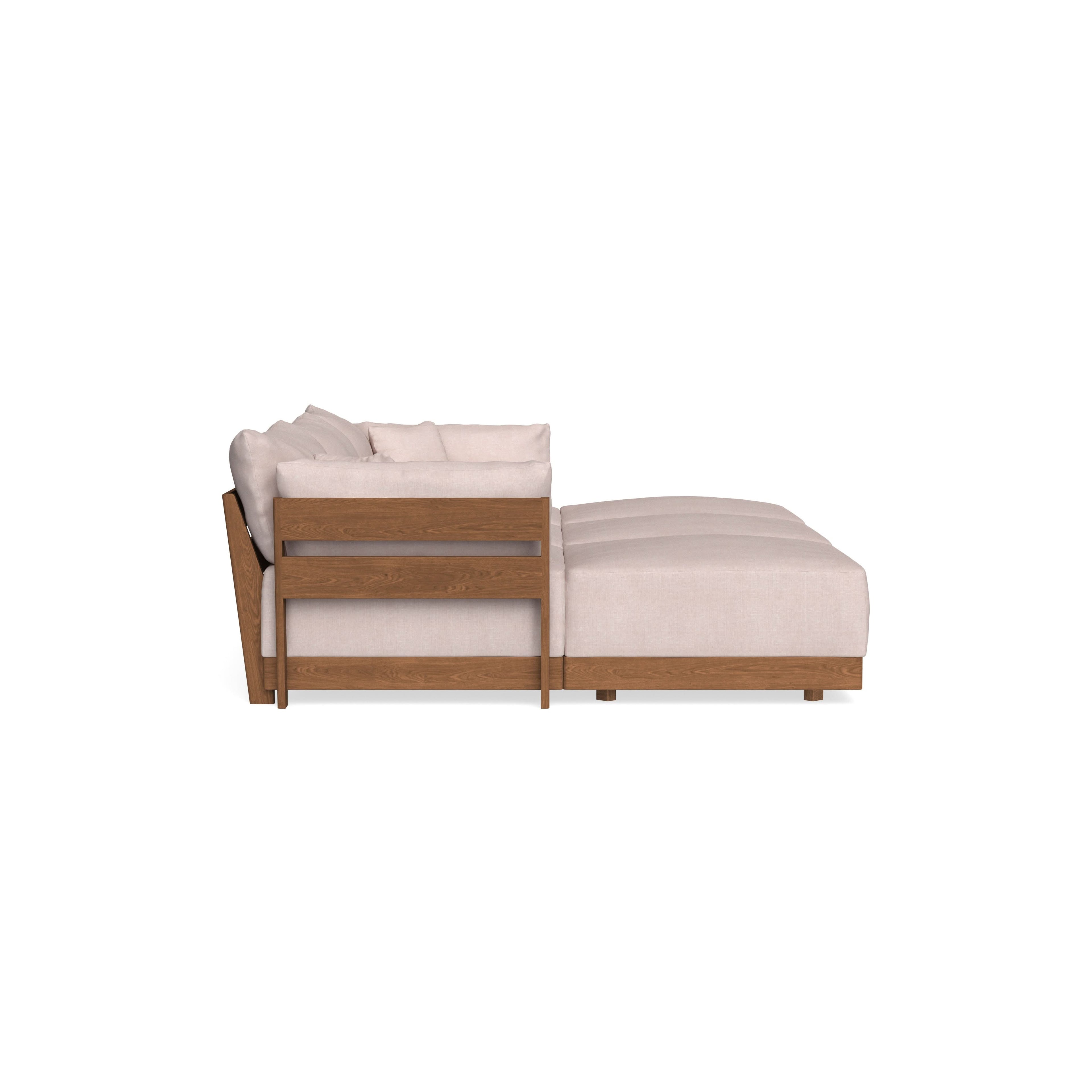Modular Bondi Espresso 3-Seater Daybed Sofa Sectional in Blush | Memory Foam Blend