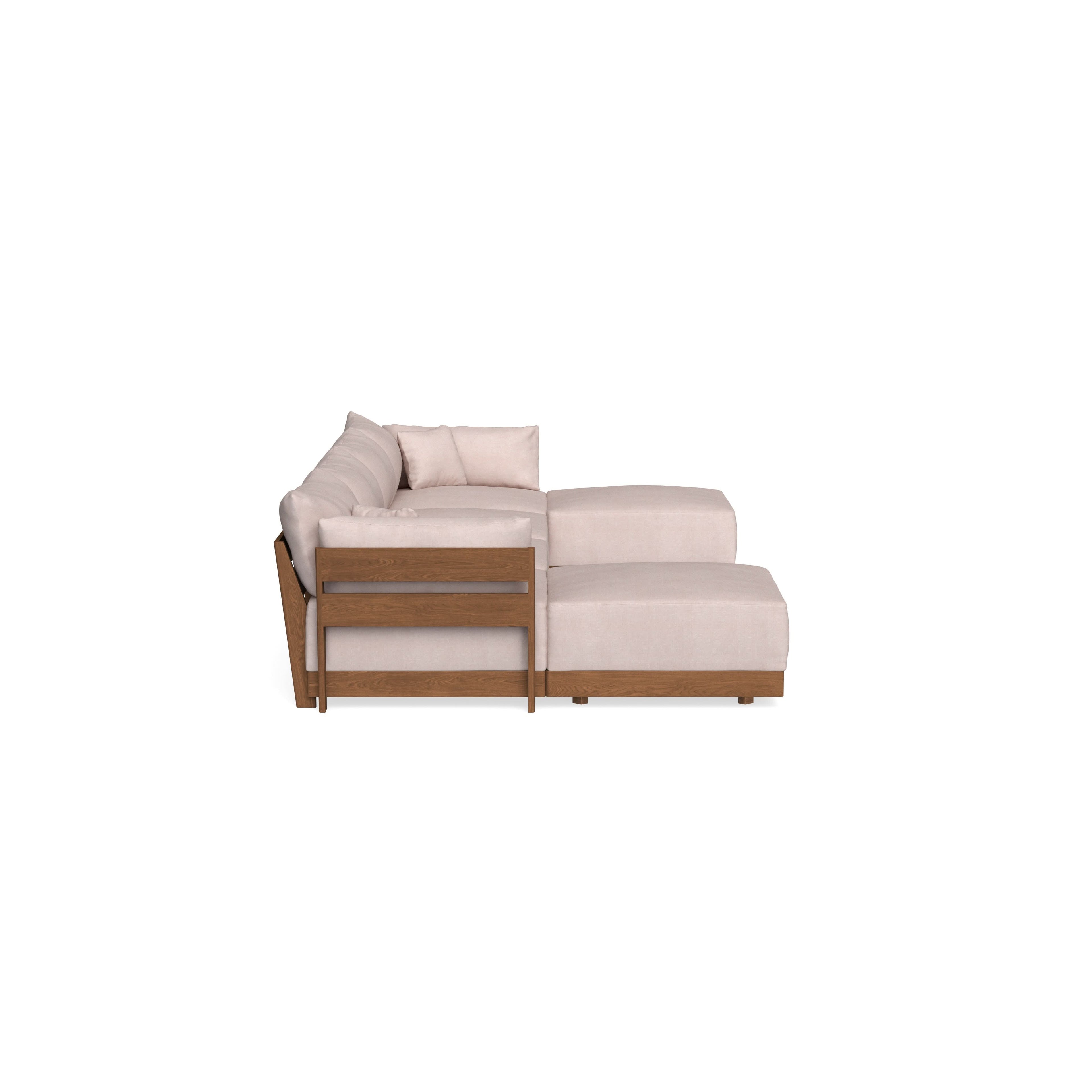 Modular Bondi Espresso 4-Seater U-Sectional in Blush | Memory Foam Blend