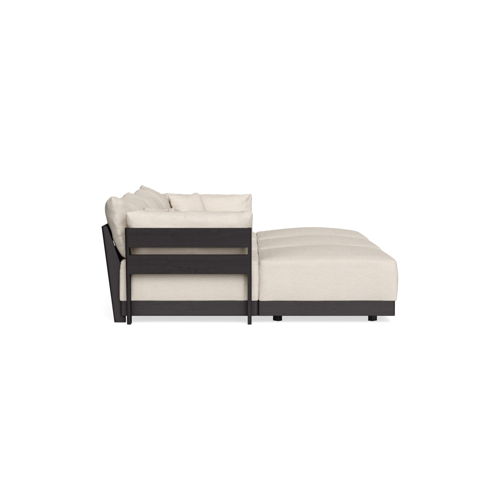 Modular Bondi Black 3-Seater Daybed Sofa Sectional in Seashell | Memory Foam Blend