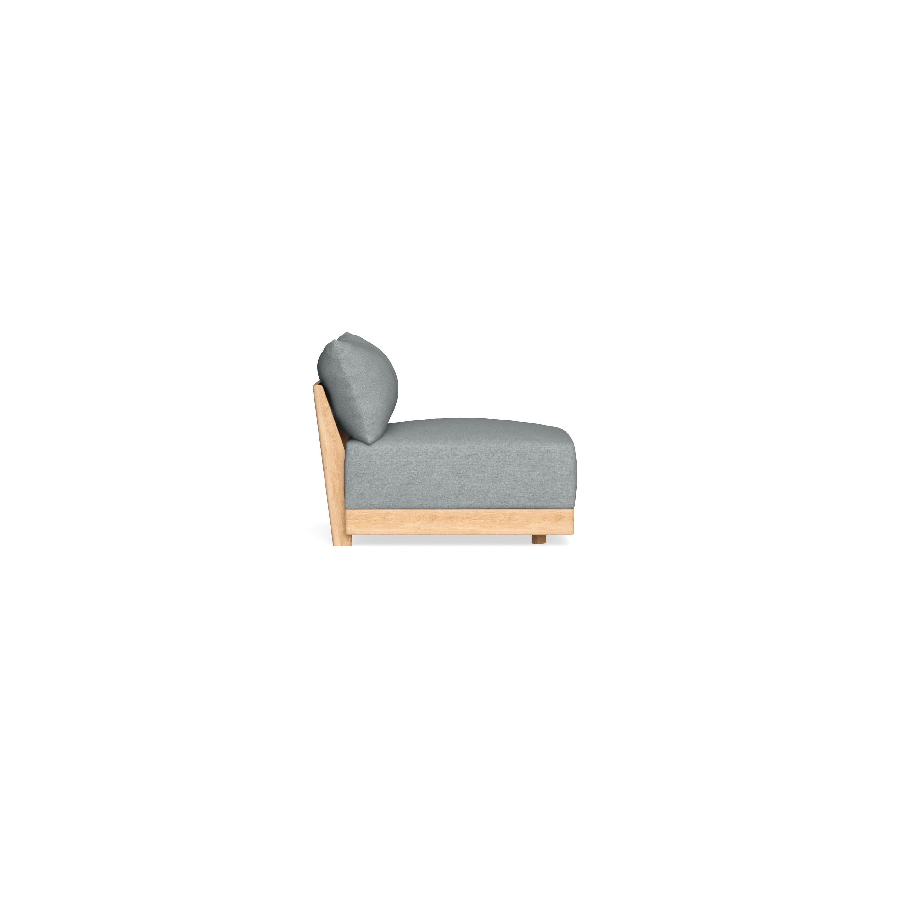 Modular Bondi Latte Armless Chair in Light Steel | Memory Foam Blend