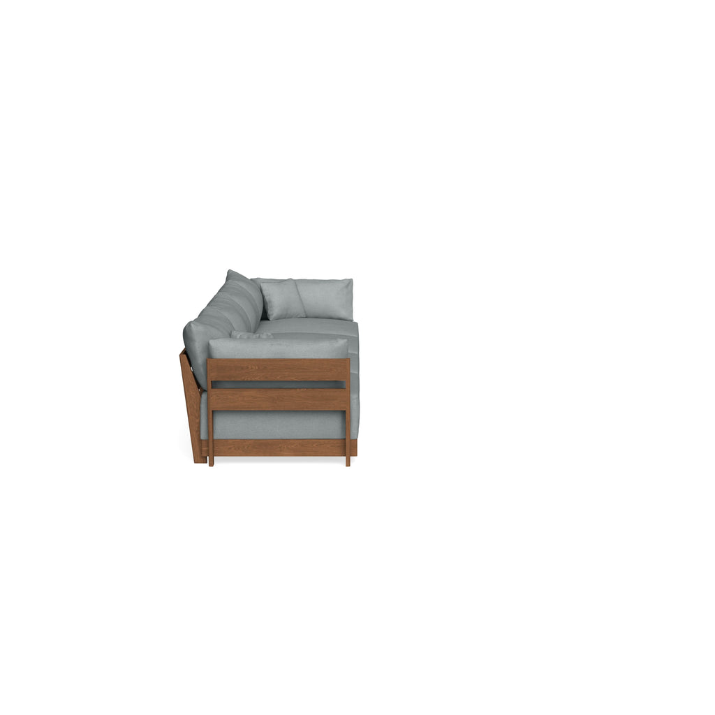 Modular Bondi Espresso 4-Seater Sofa in Light Steel | Memory Foam Blend