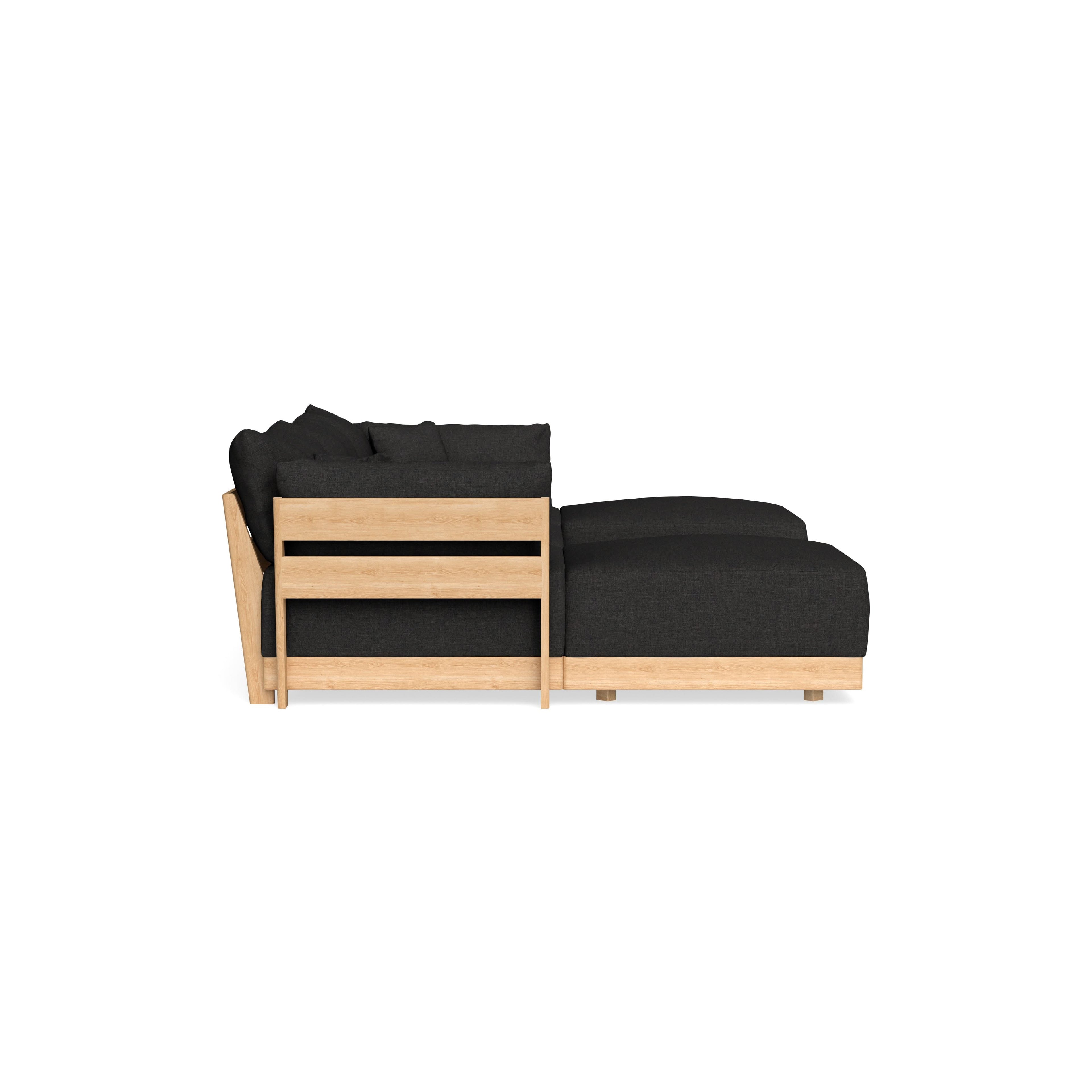 Modular Bondi Latte 3-Seater U-Sectional in Peppercorn | Memory Foam Blend