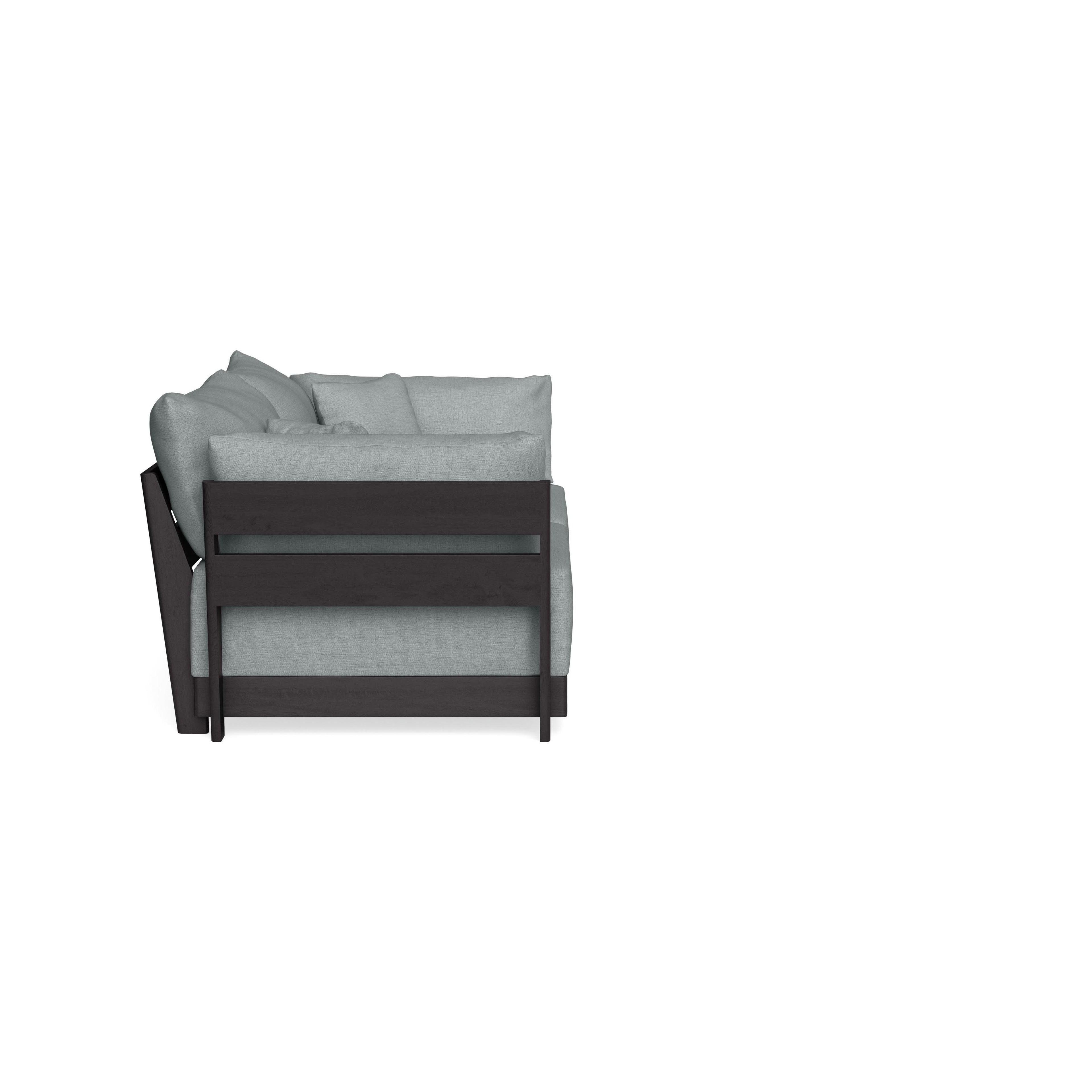 Modular Bondi Black 2-Seater Sofa in Light Steel | Memory Foam Blend