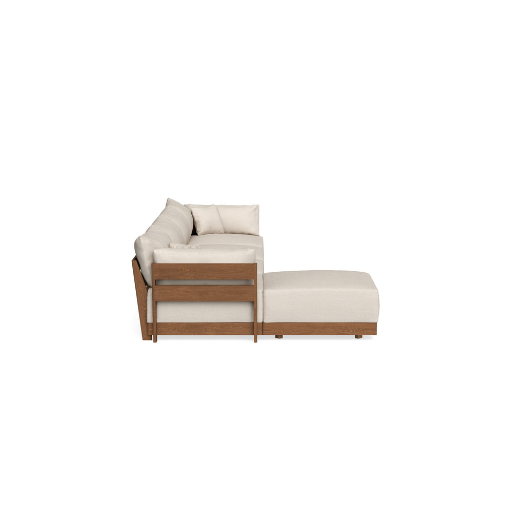Modular Bondi Espresso 4-Seater Sectional in Seashell | Classic Blend