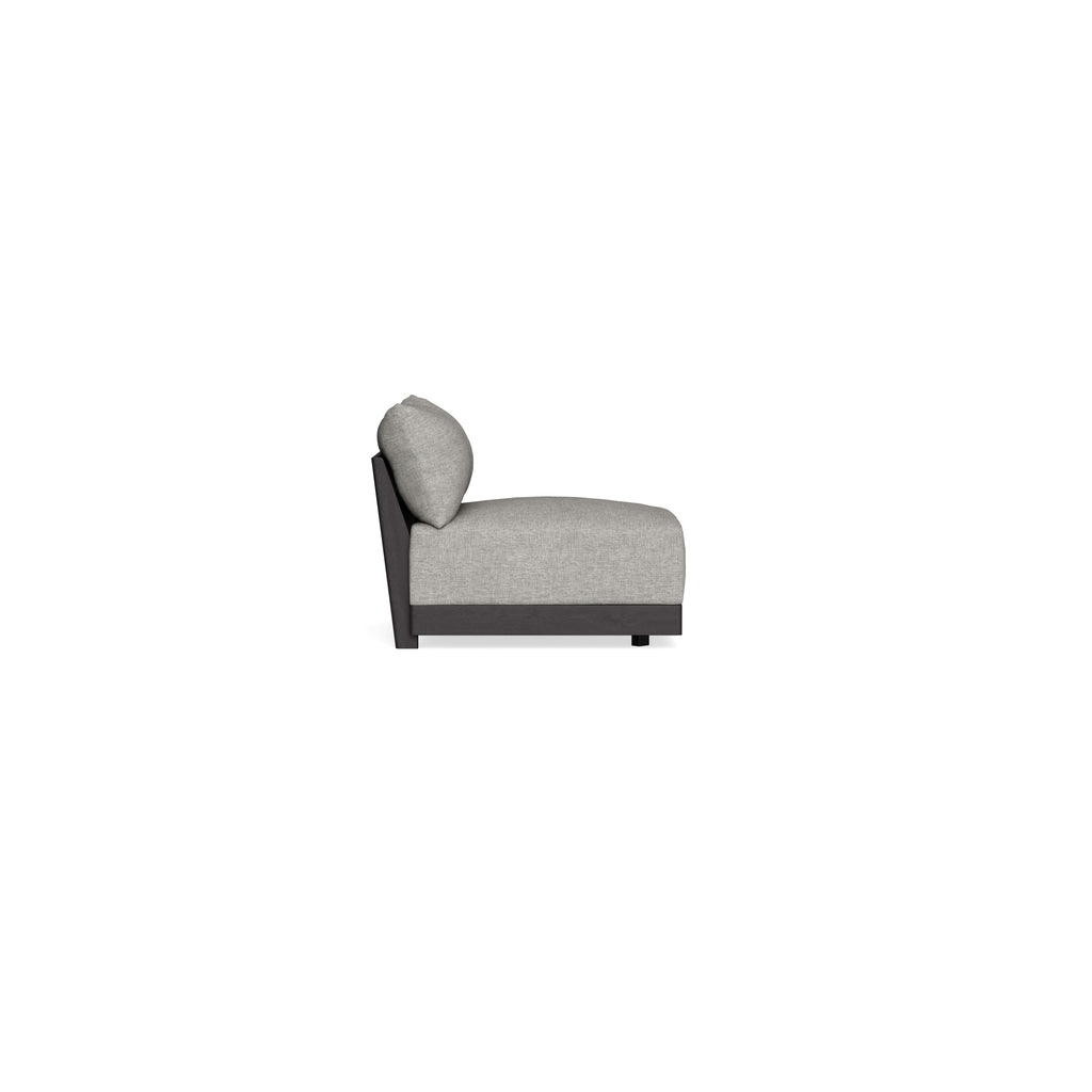 Modular Bondi Black Armless Chair in Fog | Memory Foam Blend