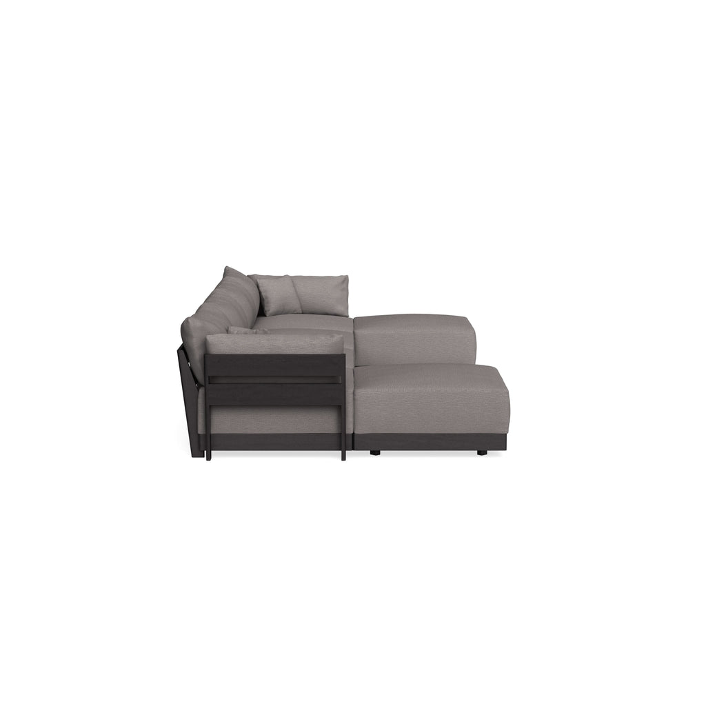 Modular Bondi Black 4-Seater U-Sectional in Cement | Memory Foam Blend