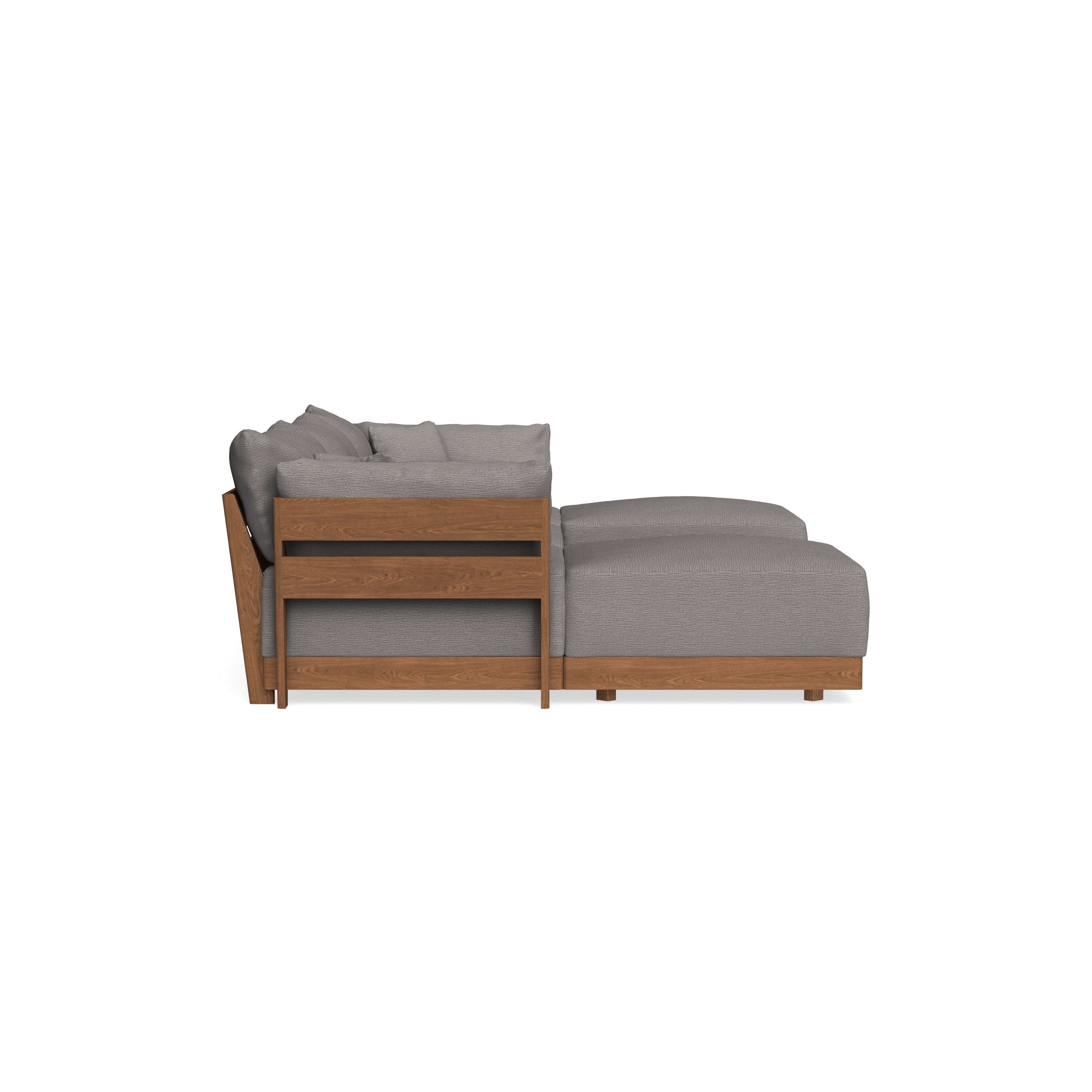 Modular Bondi Espresso 3-Seater U-Sectional in Cement | Memory Foam Blend