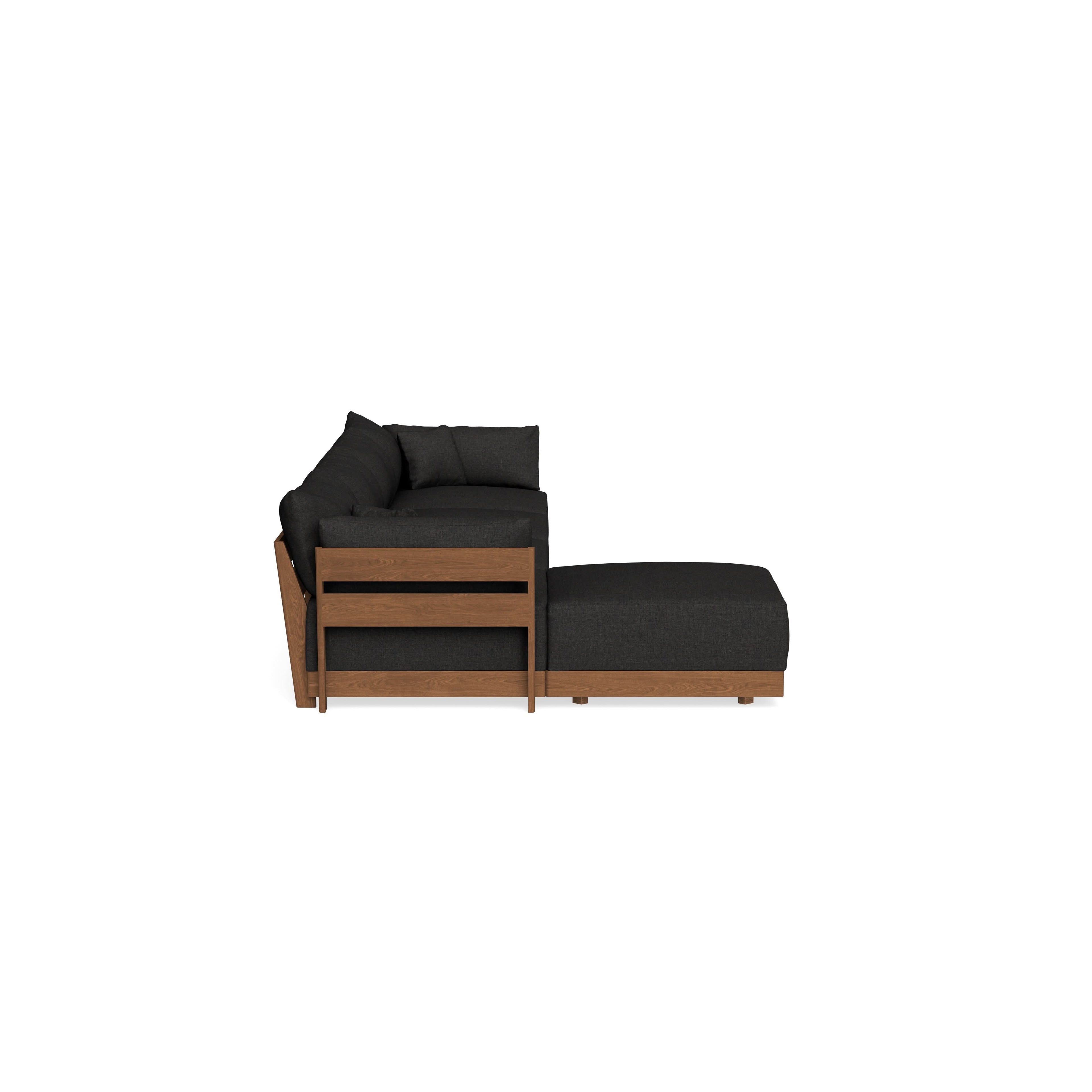 Modular Bondi Espresso 4-Seater Sectional in Peppercorn | Classic Blend